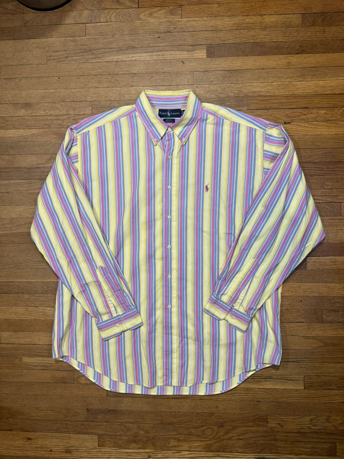 Polo Ralph Lauren × Vintage Vintage Polo Ralph Lauren Striped Button Up Shirt Size US XL / EU 56 / 4 - 1 Thumbnail