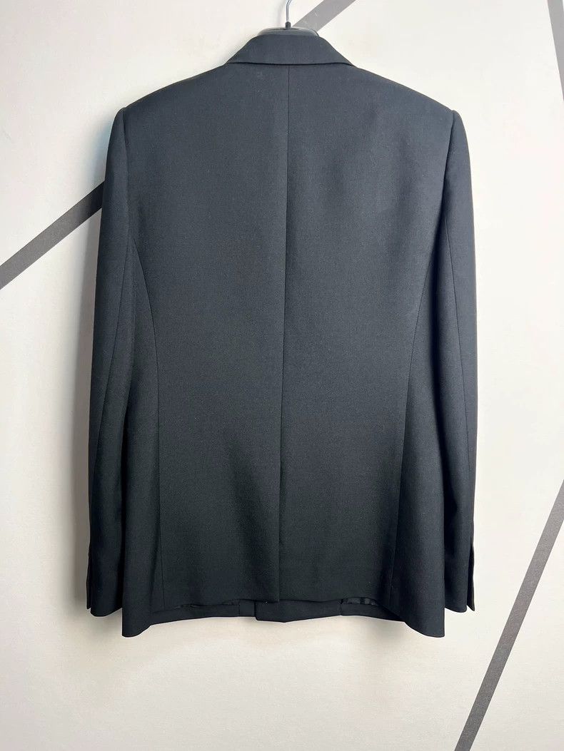 Saint Laurent Paris Saint Laurent Paris Black Gabardine Double Breasted Wool S Size 48R - 2 Thumbnail