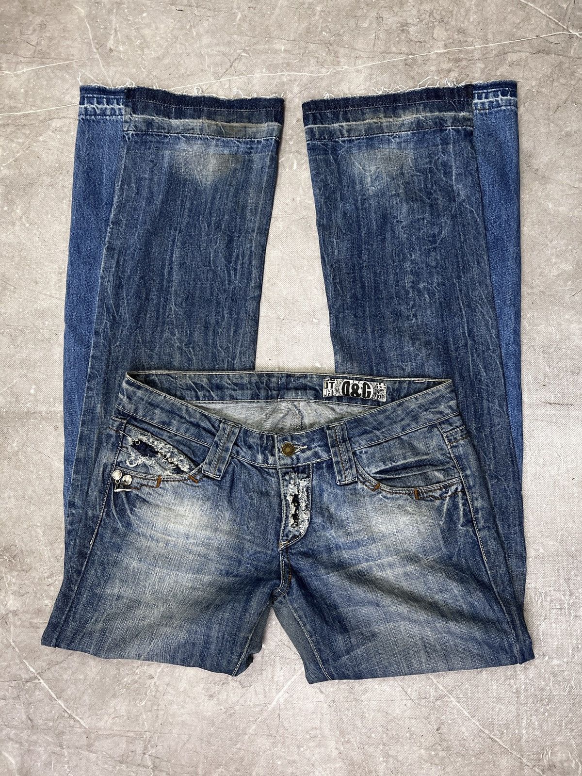 Dolce & Gabbana Dolce Gabbana flared distressed jeans y2k hype tornado mart Size US 33 - 12 Thumbnail