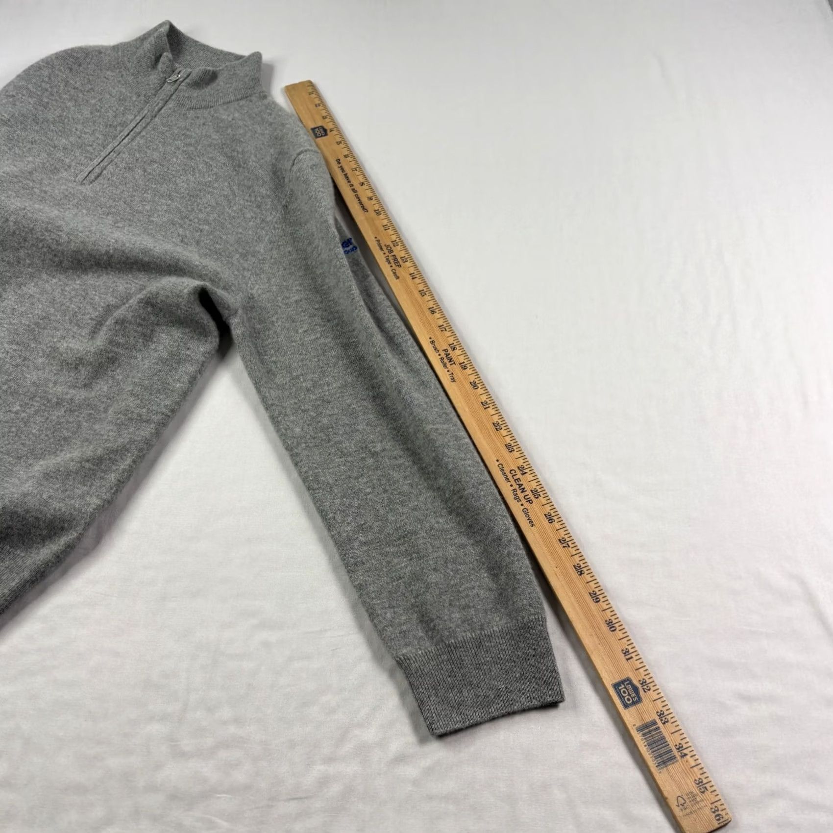 Quince Quince 100% Cashmere Sweater Mens Large Gray 1/4 Zip Pullover Stretch Size US L / EU 52-54 / 3 - 6 Thumbnail