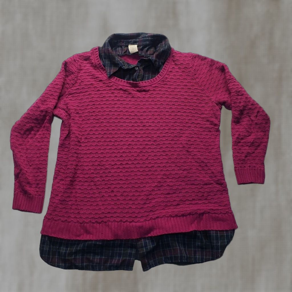 Faded Glory Faded Glory Women's Plus Size 1X Purple Sweater - Lightweight Knit Long Sleeve Pullover Shirt Size XL / US 12-14 / IT 48-50 - 1 Thumbnail