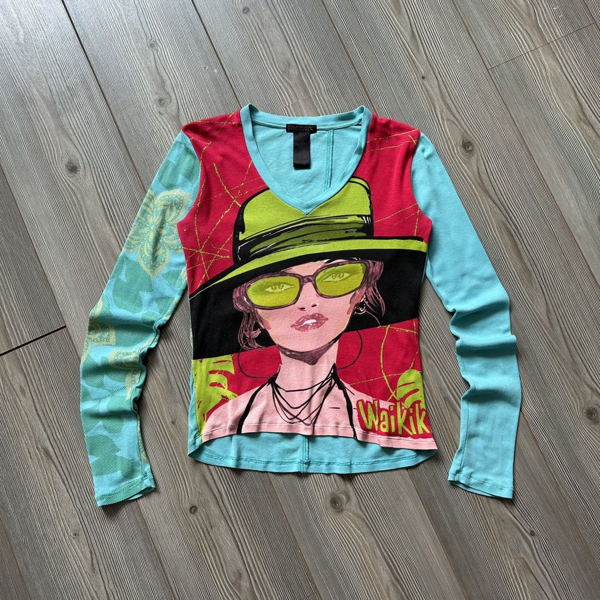Custo Barcelona Rare Custo Barcelona Vintage Printed Y2K Long Sleeve Top Size M / US 6-8 / IT 42-44 - 2 Thumbnail
