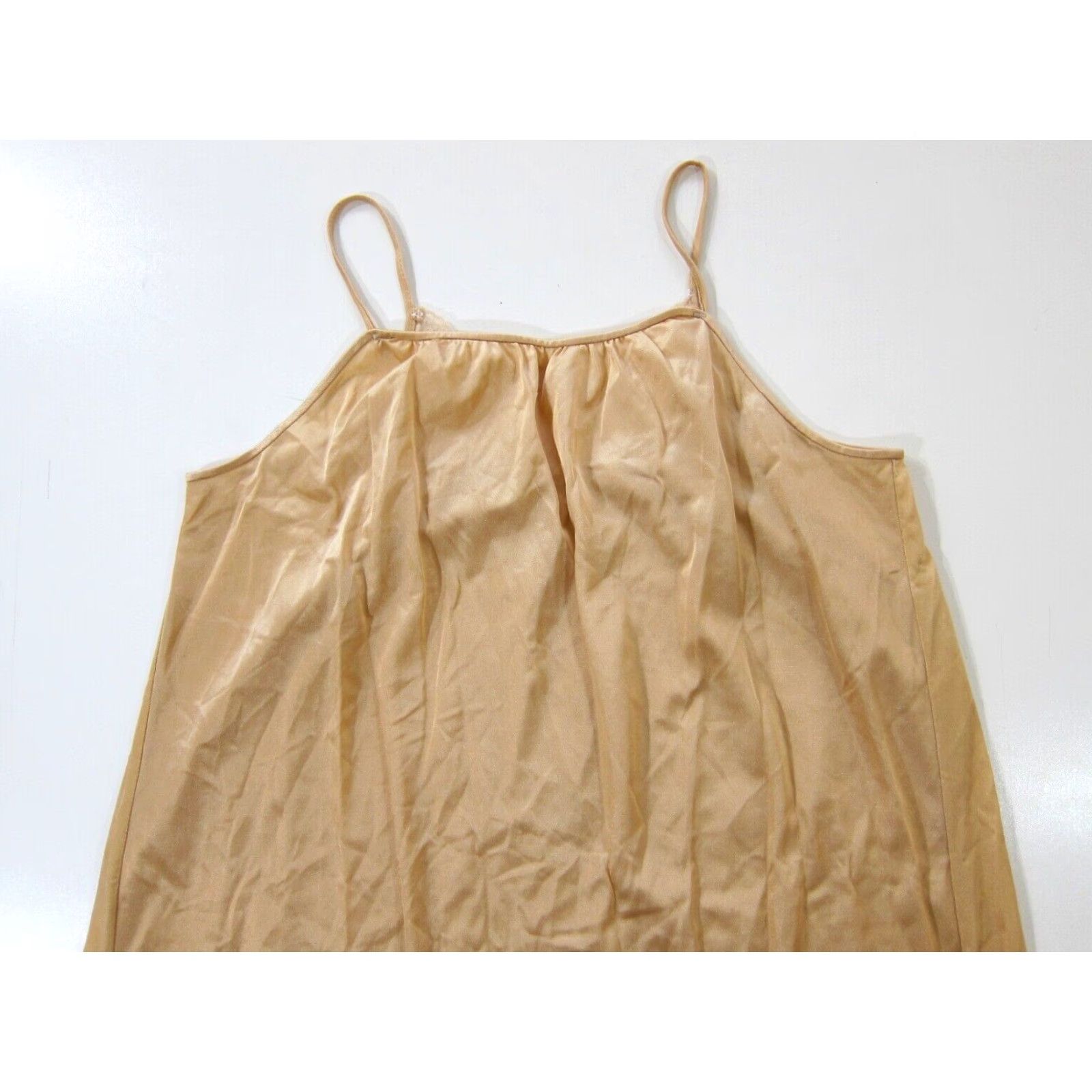 Vintage VINTAGE Montgomery Ward Peach Silky Satin Lace Spaghetti Strap Slip Dress Medium Size M / US 6-8 / IT 42-44 - 6 Thumbnail