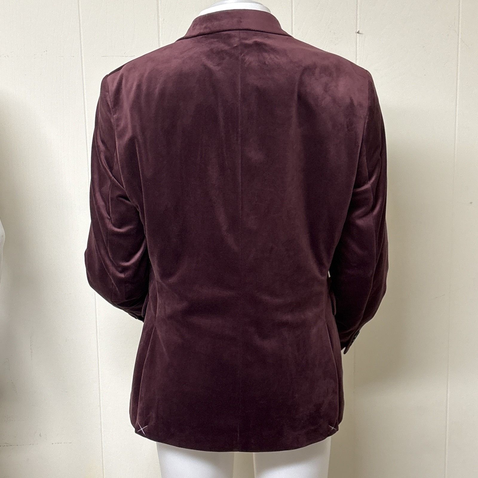 J Ferrar J Ferrar Velvet Suit Jacket Mens 40 Slim Oxblood Burgundy Fo Size 40S - 3 Thumbnail