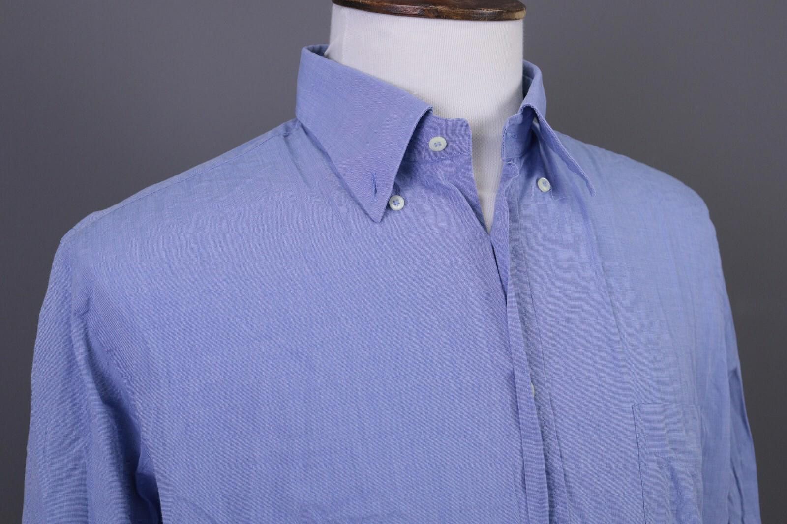 Designer Boggi Milano Regular Fit Blue Down Shirt Size 43 / 17 Size US M / EU 48-50 / 2 - 7 Thumbnail