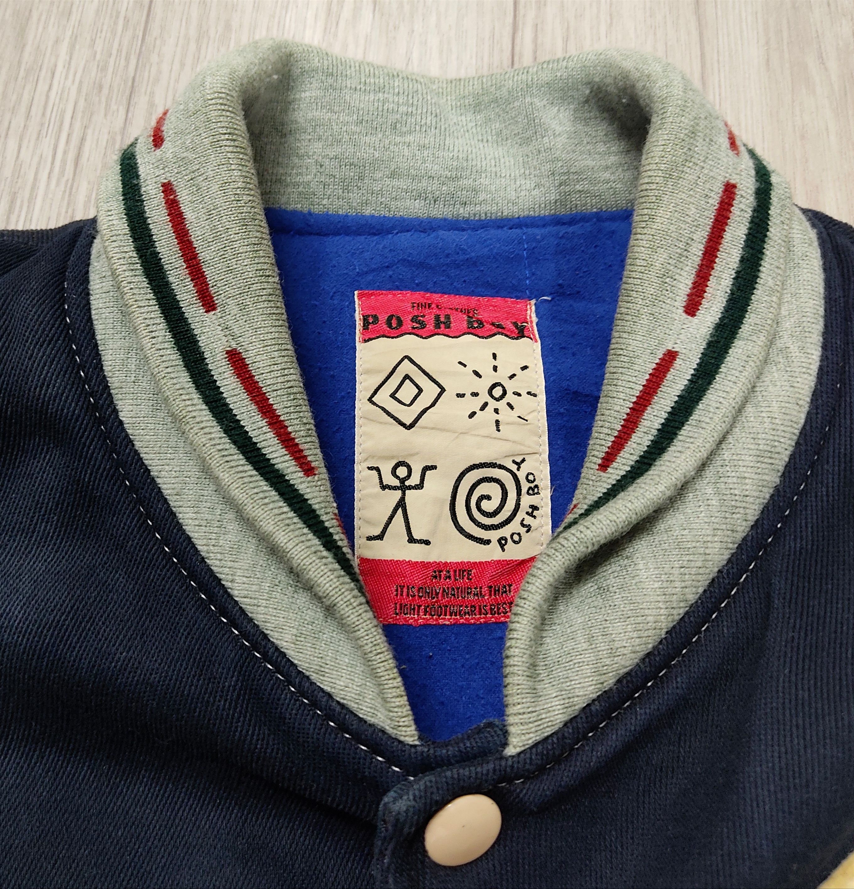 Japanese Brand Vintage THE POSH BOY Leather Sleeve Patched Varsity Jacket Size US XL / EU 56 / 4 - 9 Thumbnail