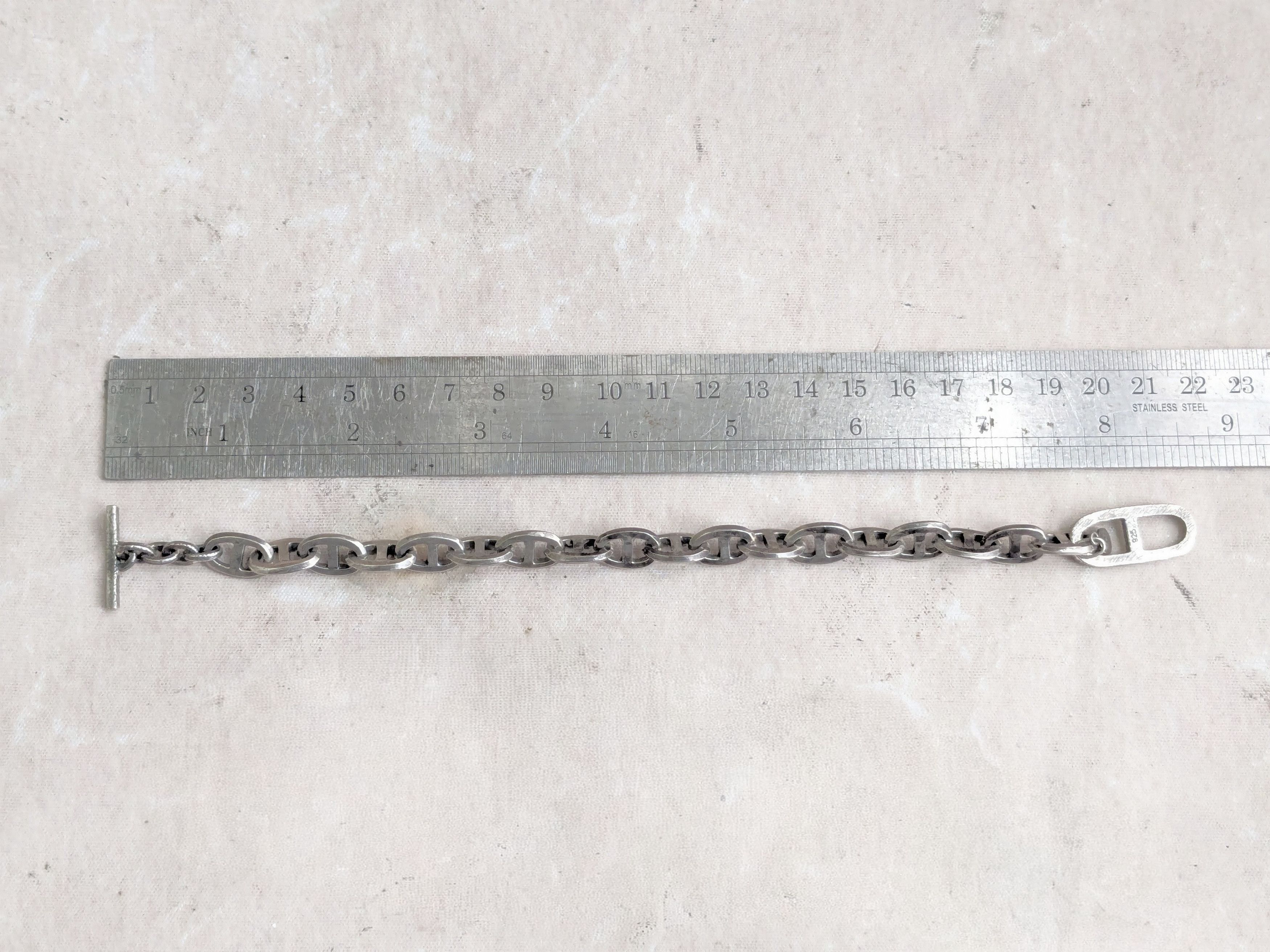 Jewelry Vintage Sterling Silver Bracelet Anchor Mariner 8.5" Size ONE SIZE - 12 Thumbnail