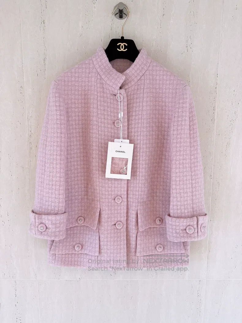 Chanel Chanel 24K autumn and winter pink waffle tweed jacket Size XS / US 0-2 / IT 36-38 - 1 Thumbnail