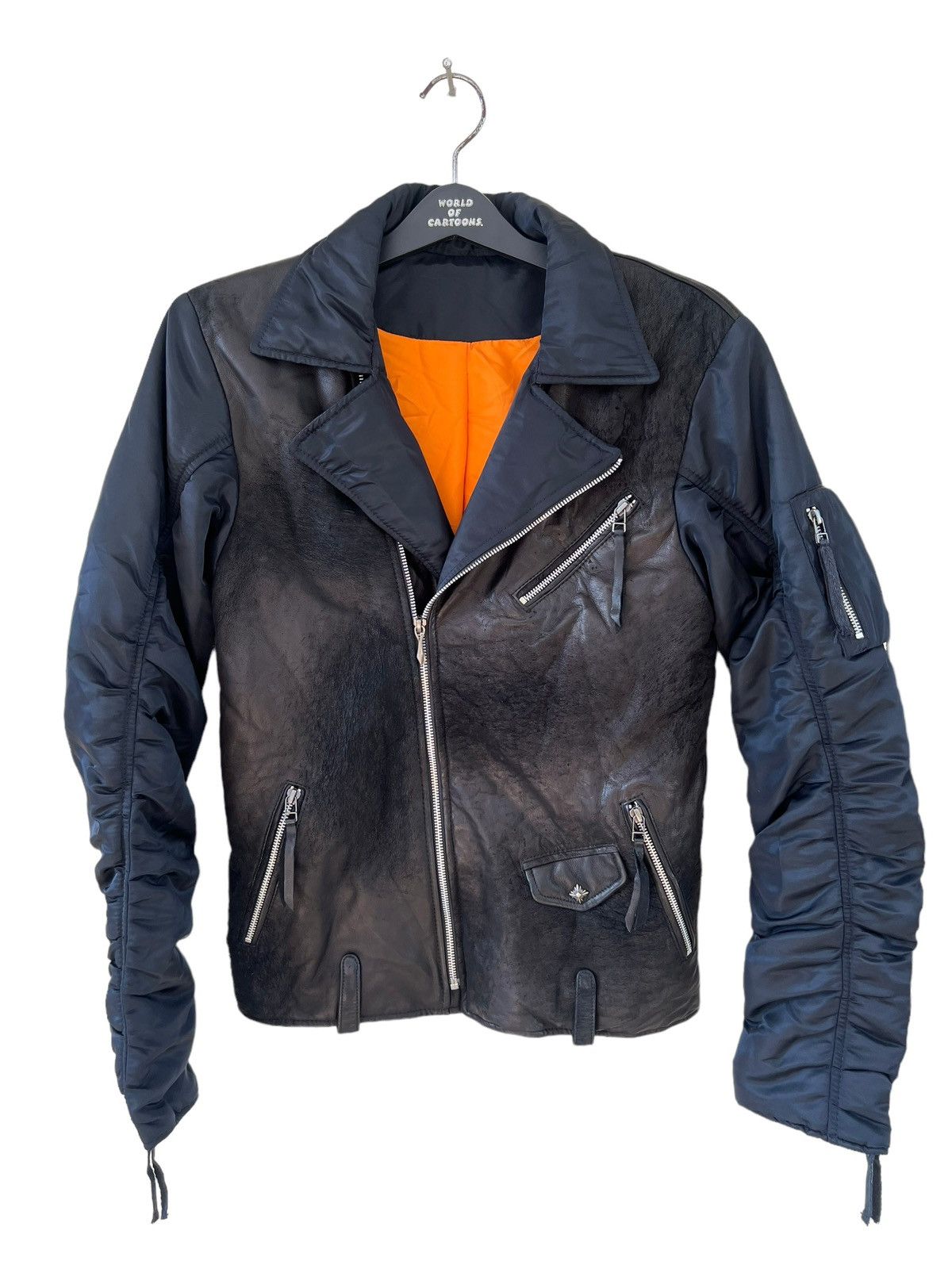 14th Addiction 14th Addiction Distress Sheep skin Hybrid Leather Jacket Size US M / EU 48-50 / 2 - 16 Thumbnail