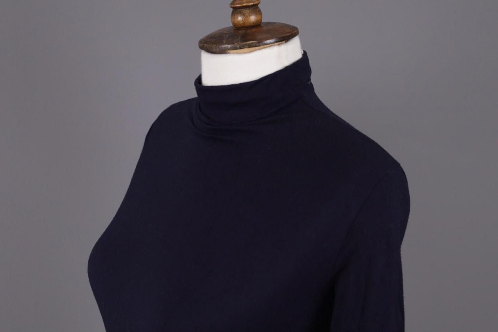Designer Sarah Pacini Black High Neck Stretch Top Shirt Size 1 Size M / US 6-8 / IT 42-44 - 6 Thumbnail