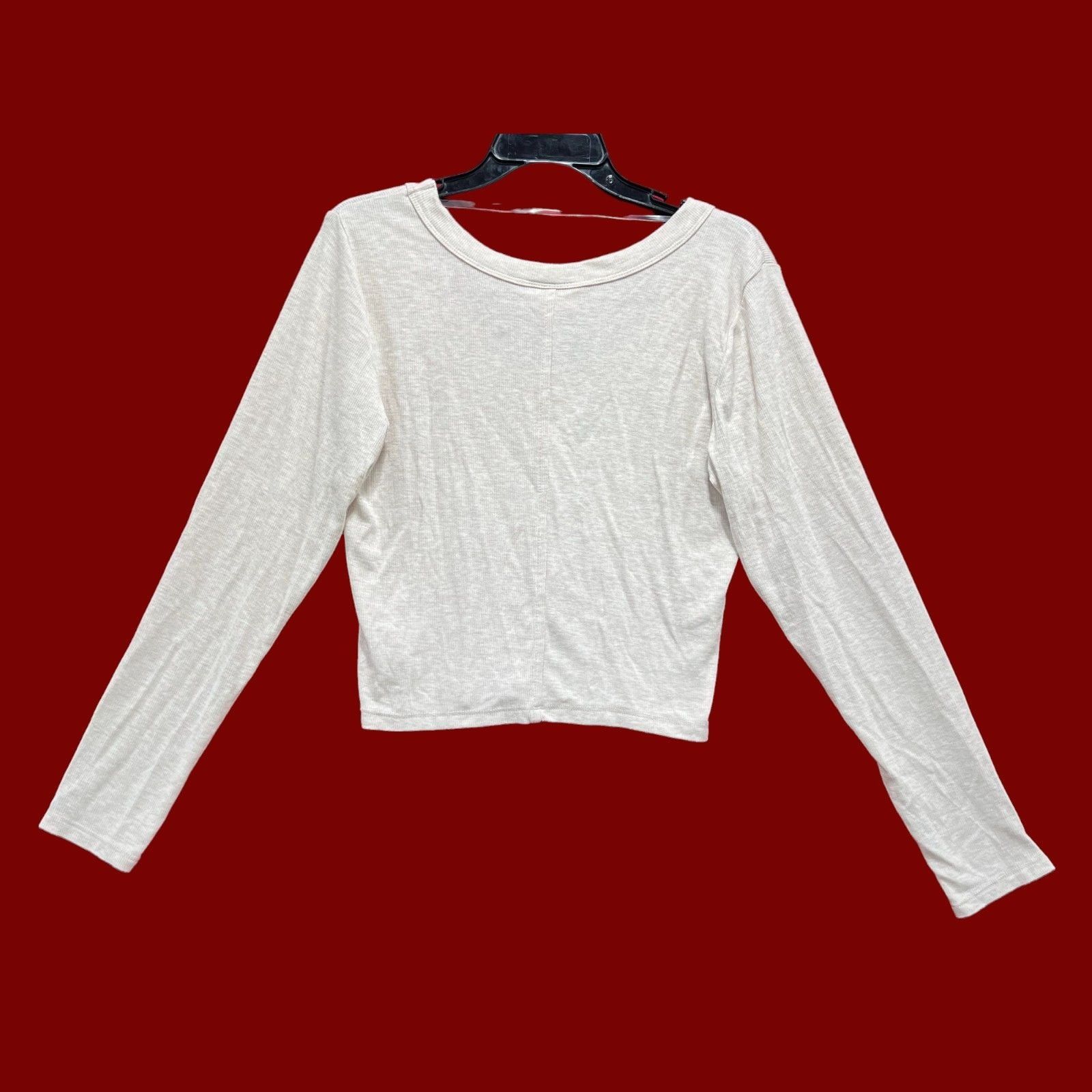 Other Universal Thread - Women's Ribbed Long Sleeve Scoopneck T-Sh Size XL / US 12-14 / IT 48-50 - 3 Thumbnail