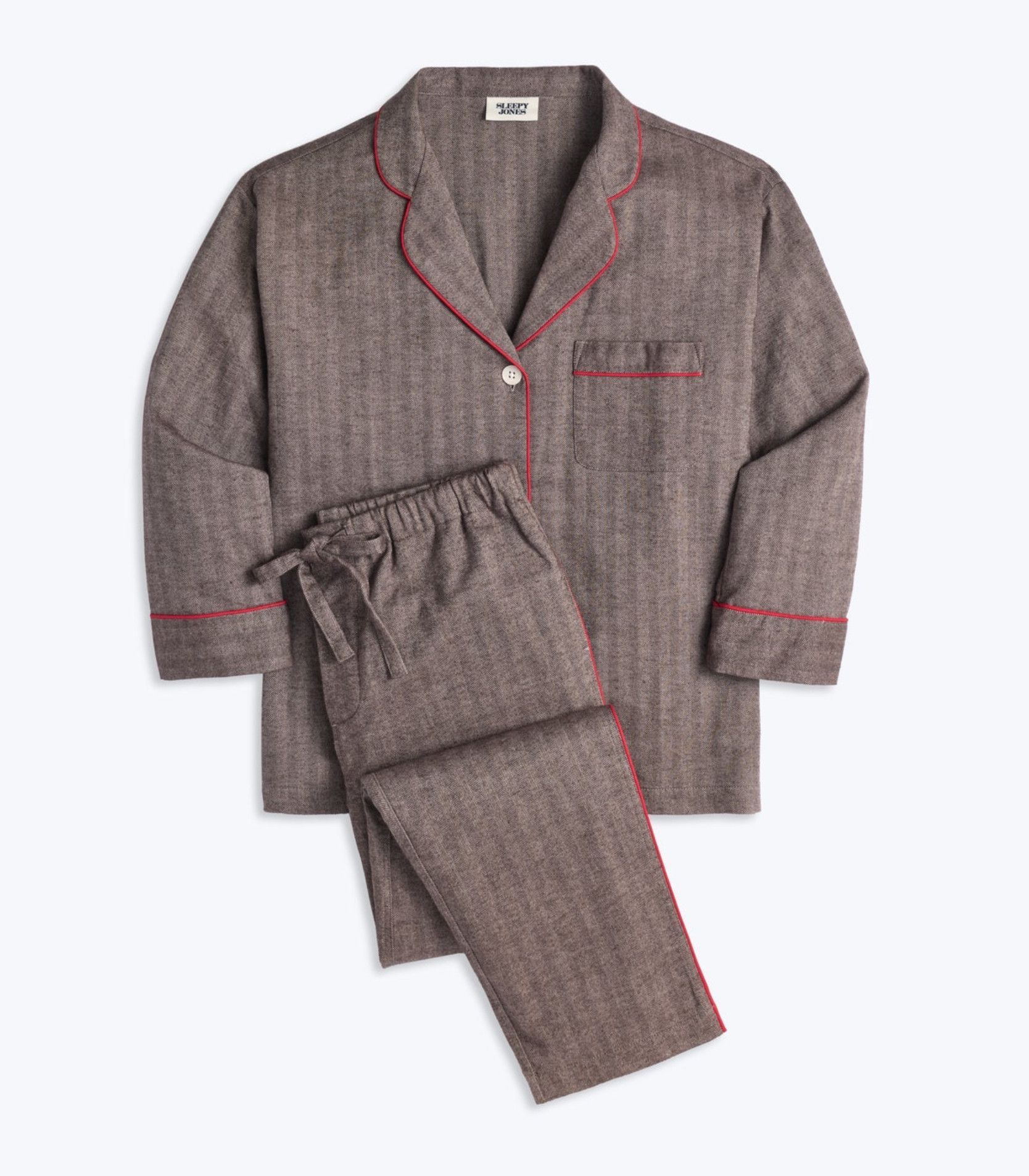 Sleepy Jones Marina Pajama Set in Herringbone Flannel Size US S / EU 44-46 / 1 - 1 Thumbnail