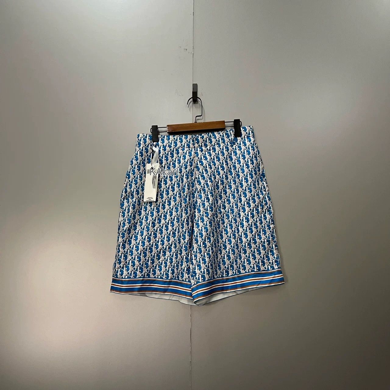 Dior Dior Blue Monogram Print Silk Shorts Size US 32 / EU 48 - 1 Thumbnail