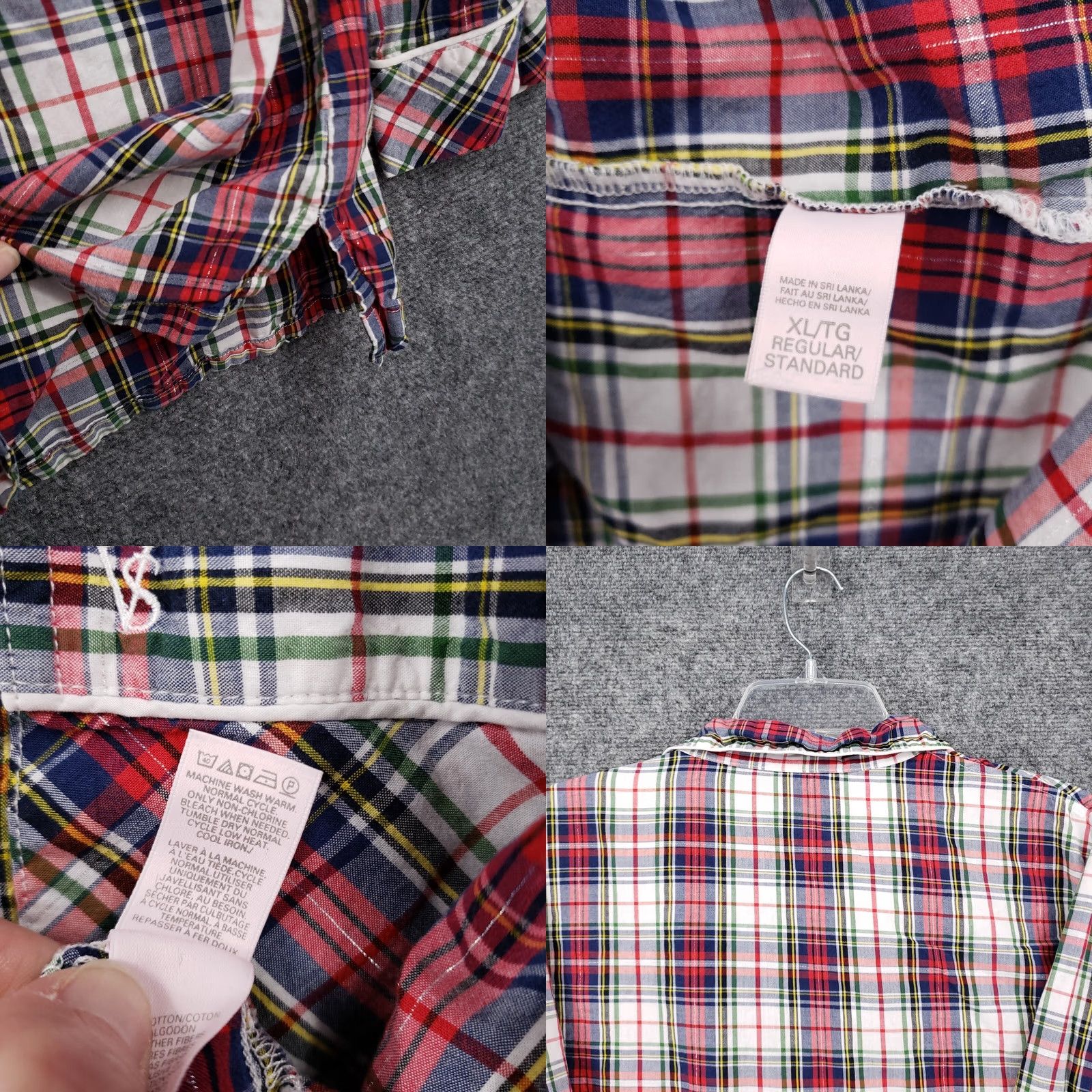 Victoria's Secret Victoria's Secret Pajama Top Women's XL Red Cotton Plaid Button Up Sleepwear Tartan Cotton Blend Size XL / US 12-14 / IT 48-50 - 8 Thumbnail