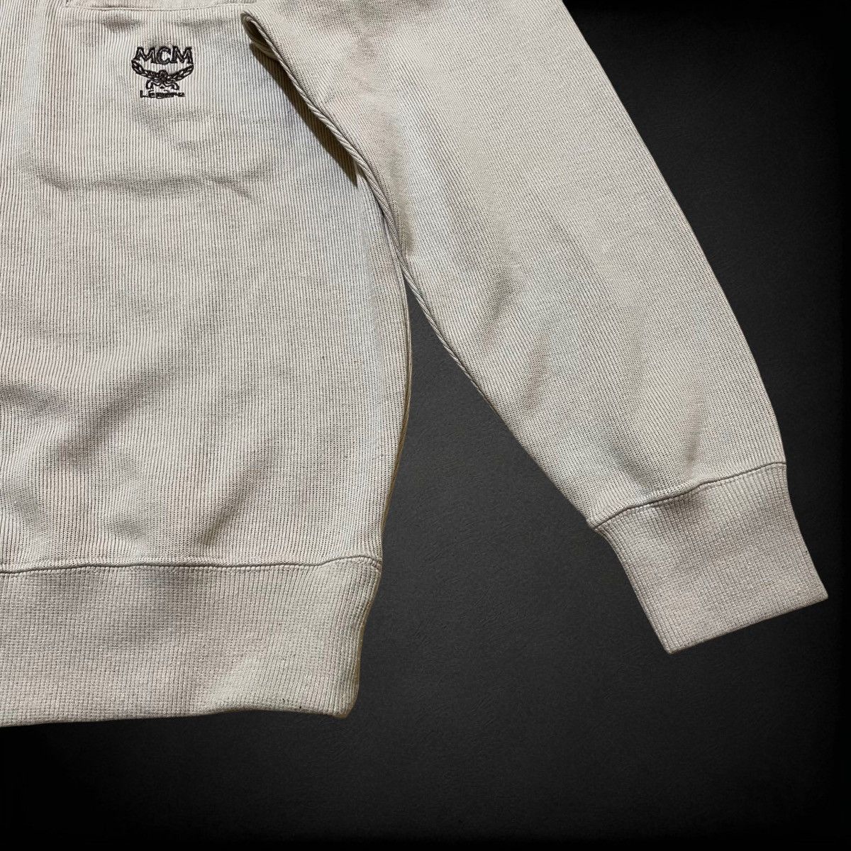 MCM Vintage 90s MCM Légère Quarter-Zip Ribbed Sweatshirt Size US S / EU 44-46 / 1 - 6 Thumbnail