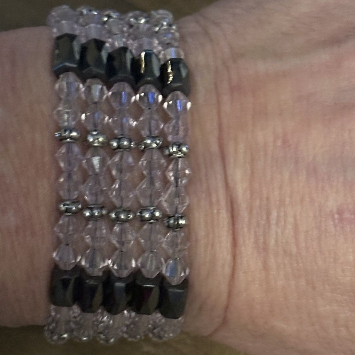 Other Magnetic hematite and clear beads wrap bracelet Size ONE SIZE - 4 Thumbnail