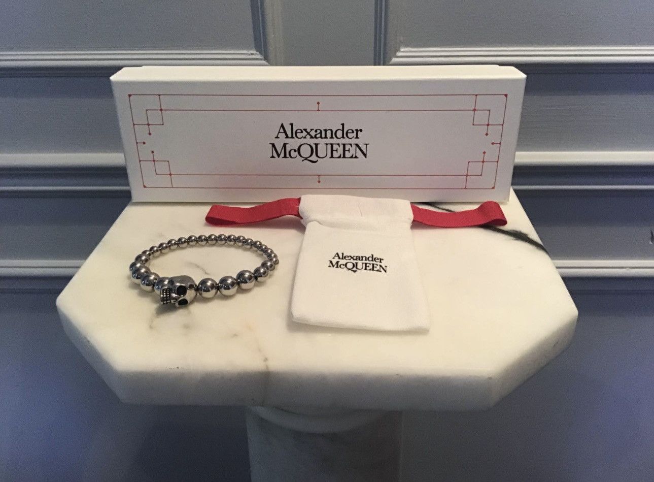 Alexander McQueen Alexander Mcqueen Silver Skull Bracelet Size ONE SIZE - 1 Thumbnail