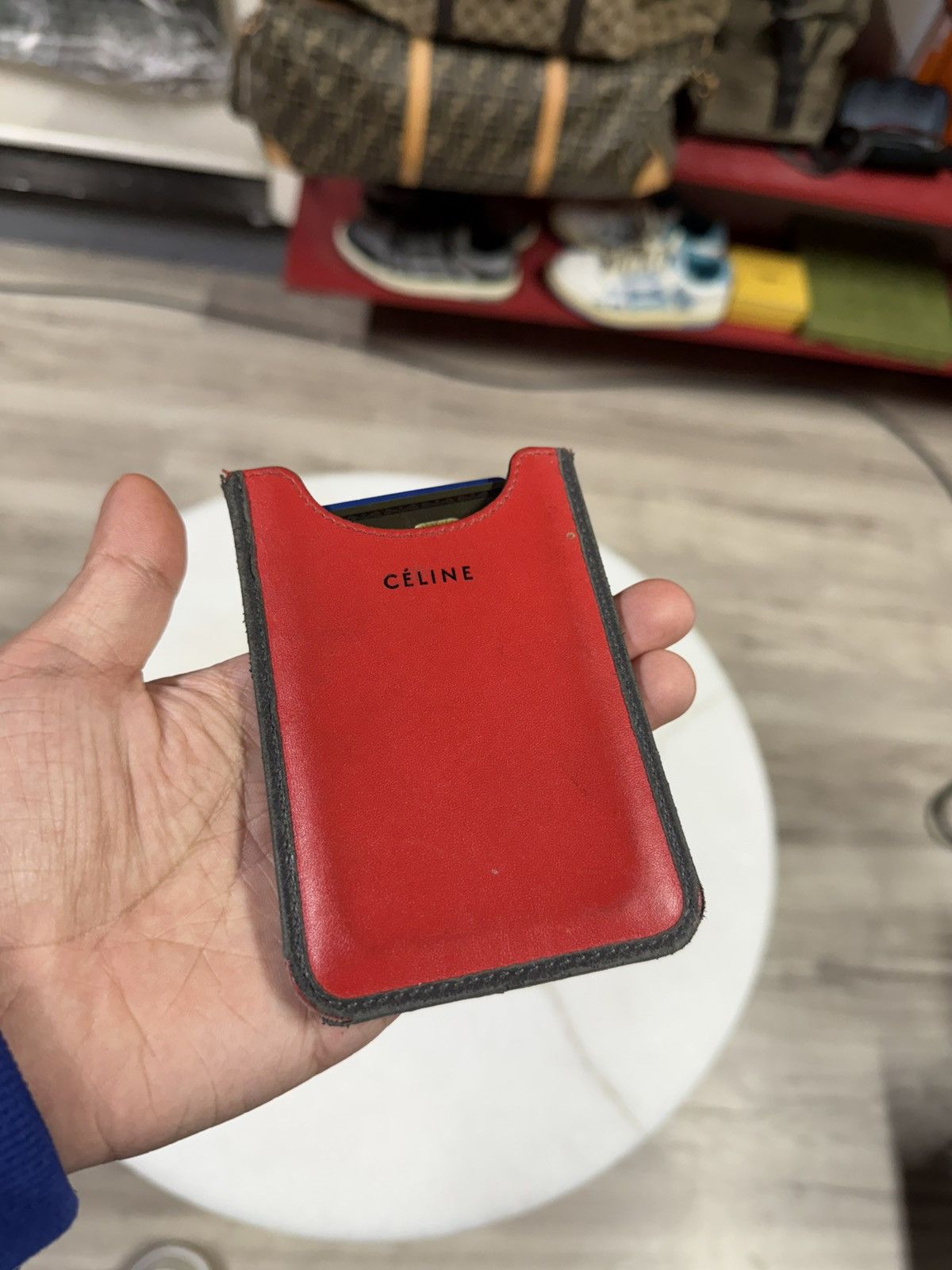 Celine Celine Card Holder Logo Leather Pocket Size ONE SIZE - 5 Thumbnail