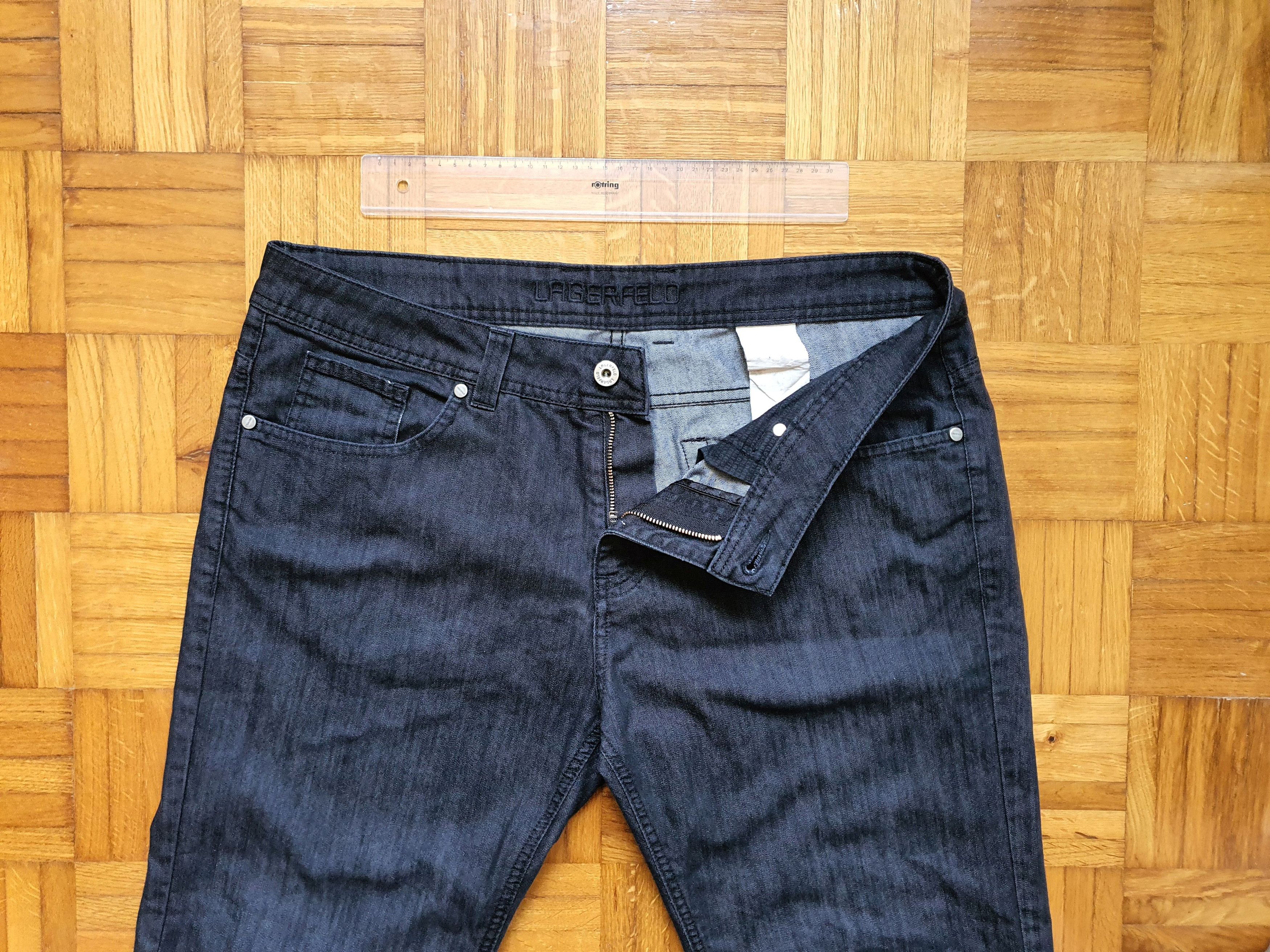 Karl Lagerfeld Waxed Denim Jeans - Vintage (Y2K, 00s) - Made In Italy Size US 34 / EU 50 - 4 Thumbnail