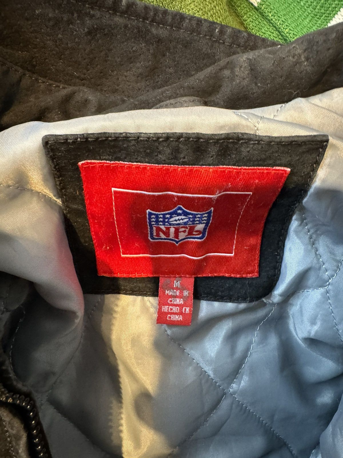 NFL OAKLAND RAIDERS Black Suede NFL Football LETTERMAN JACKET M Size US M / EU 48-50 / 2 - 8 Thumbnail