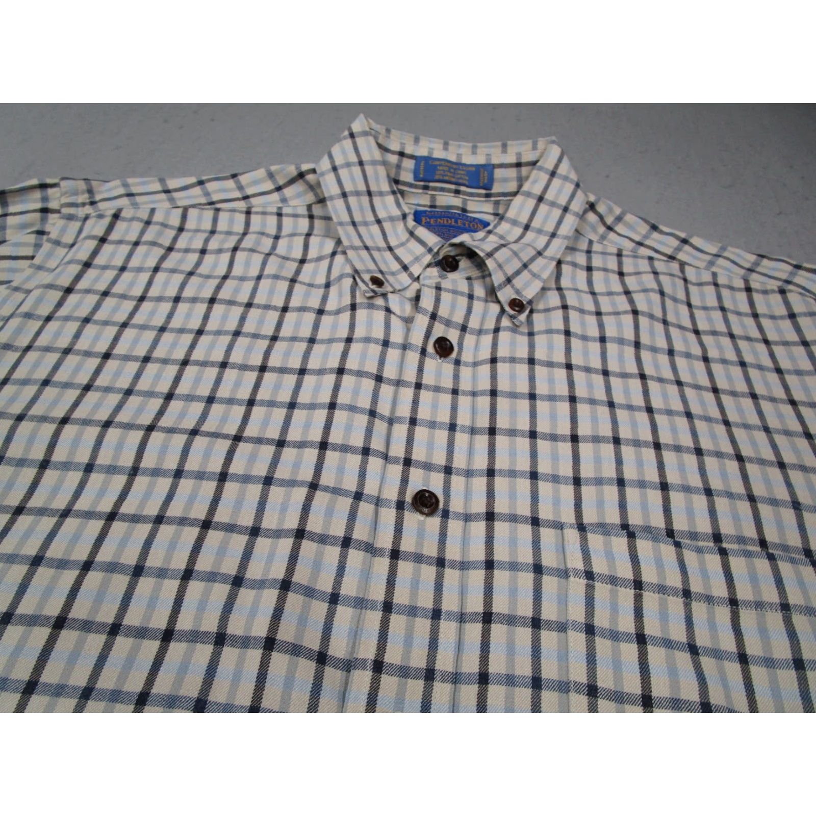 Pendleton Pendleton Shirt Mens Large Blue Canterbury Cloth Button Up Pima Wool Blend Size US L / EU 52-54 / 3 - 2 Thumbnail