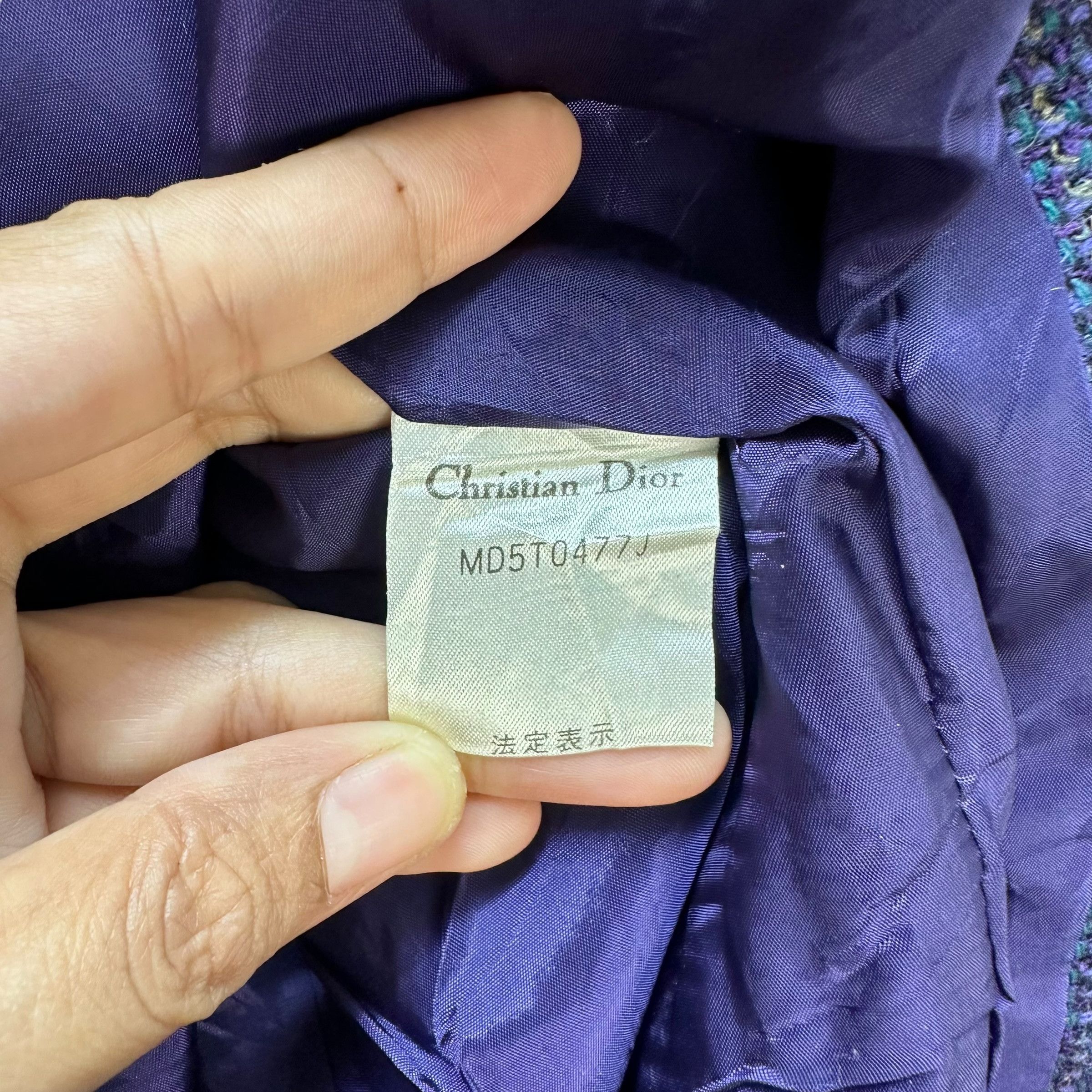 Christian Dior Monsieur CHRISTIAN DIOR Purple Tweed Elegant Jacket #A56-1287 Size M / US 6-8 / IT 42-44 - 9 Thumbnail