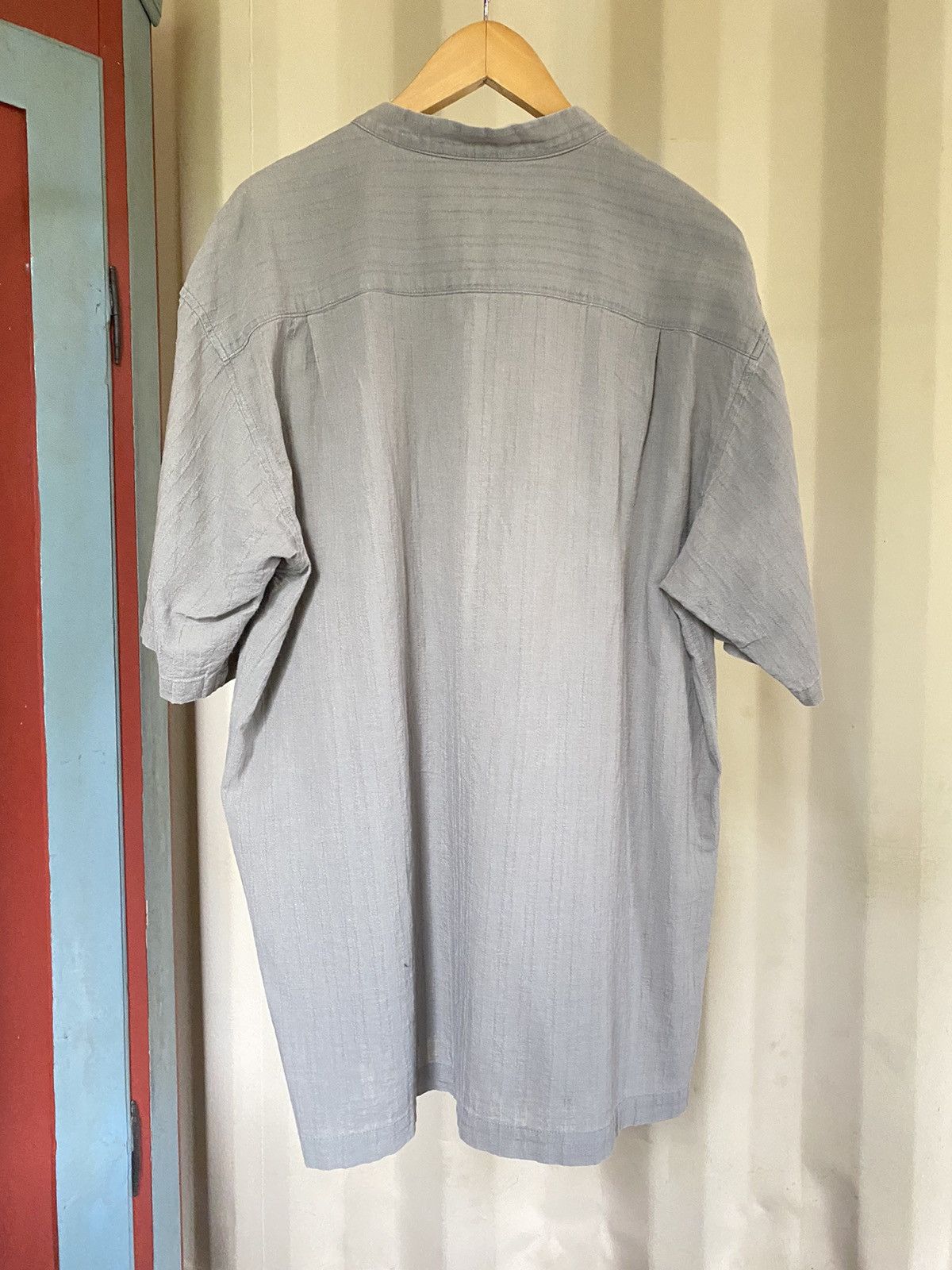Tete Homme TETE HOMME short-sleeved mandarin collar shirt gray Size US L / EU 52-54 / 3 - 10 Thumbnail