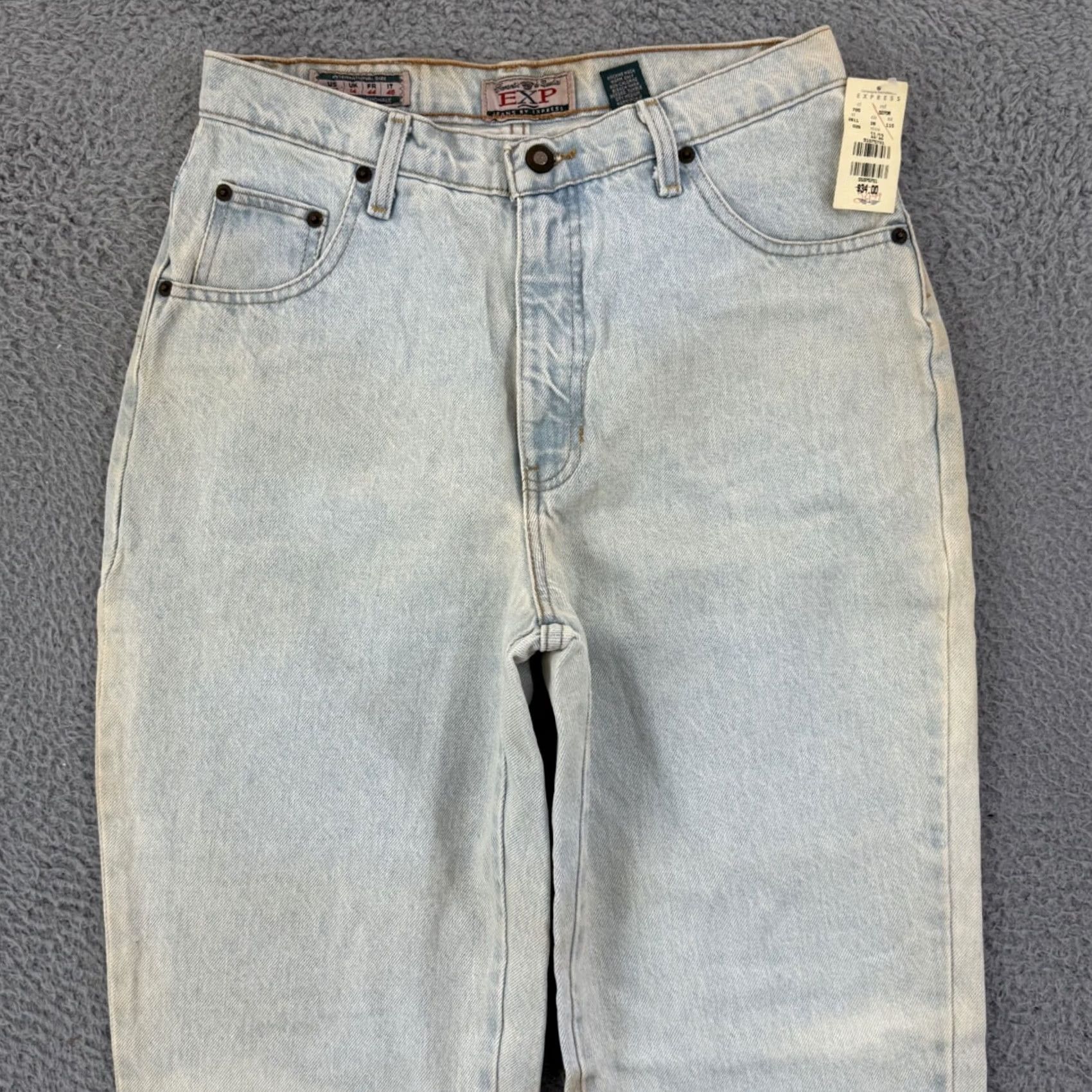 Express VINTAGE Express Jeans Womens 90s Tapered High Rise Denim 30x32 NWT 11/12 Blue 100% Cotton Womens Jeans Size 34" / US 12 / IT 48 - 3 Thumbnail