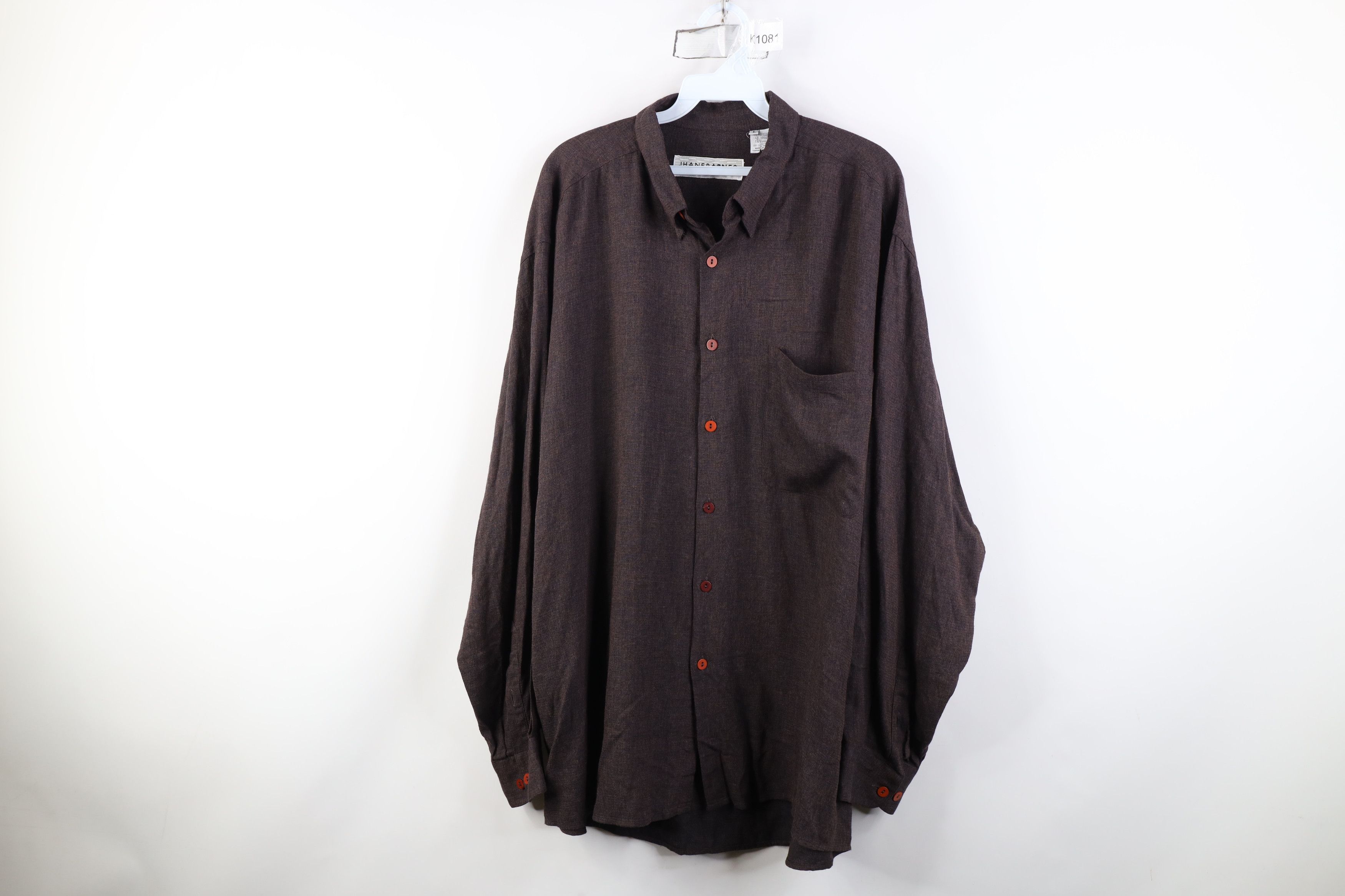 Vintage Vintage 90s Streetwear Rayon Gabardine Button Down Shirt Size US L / EU 52-54 / 3 - 1 Thumbnail