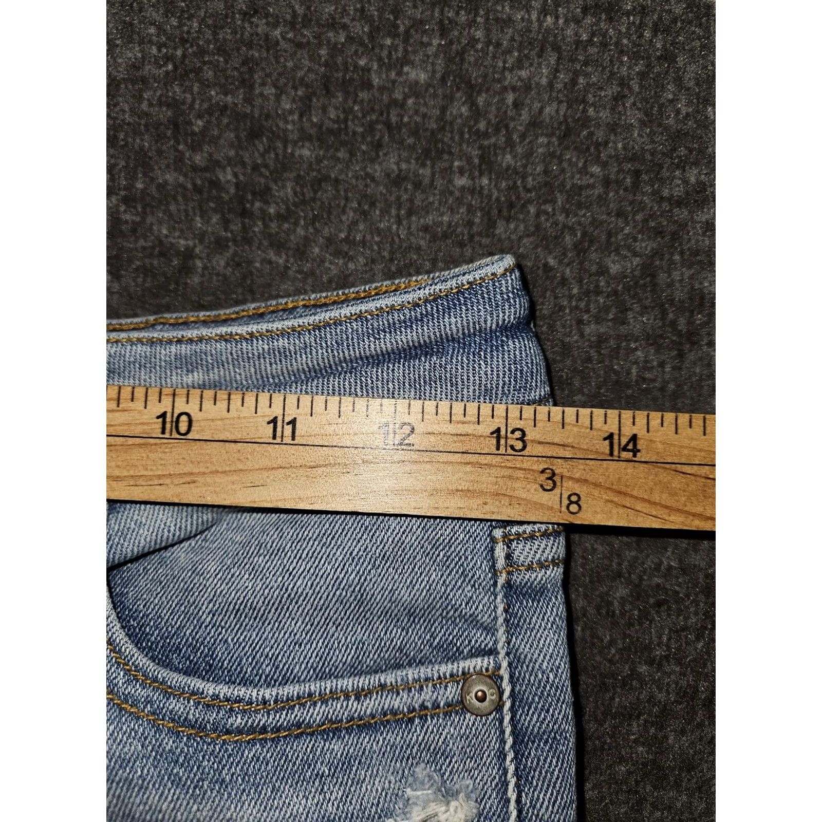 Vintage KanCan Jeans Womens 3/25 Light Wash High Rise Skinny Distressed Raw Hem Denim Slim Stretch Pocket 5-Pocket City Jeans Womens Girls Mens? Size 26" / US 2 / IT 38 - 4 Thumbnail