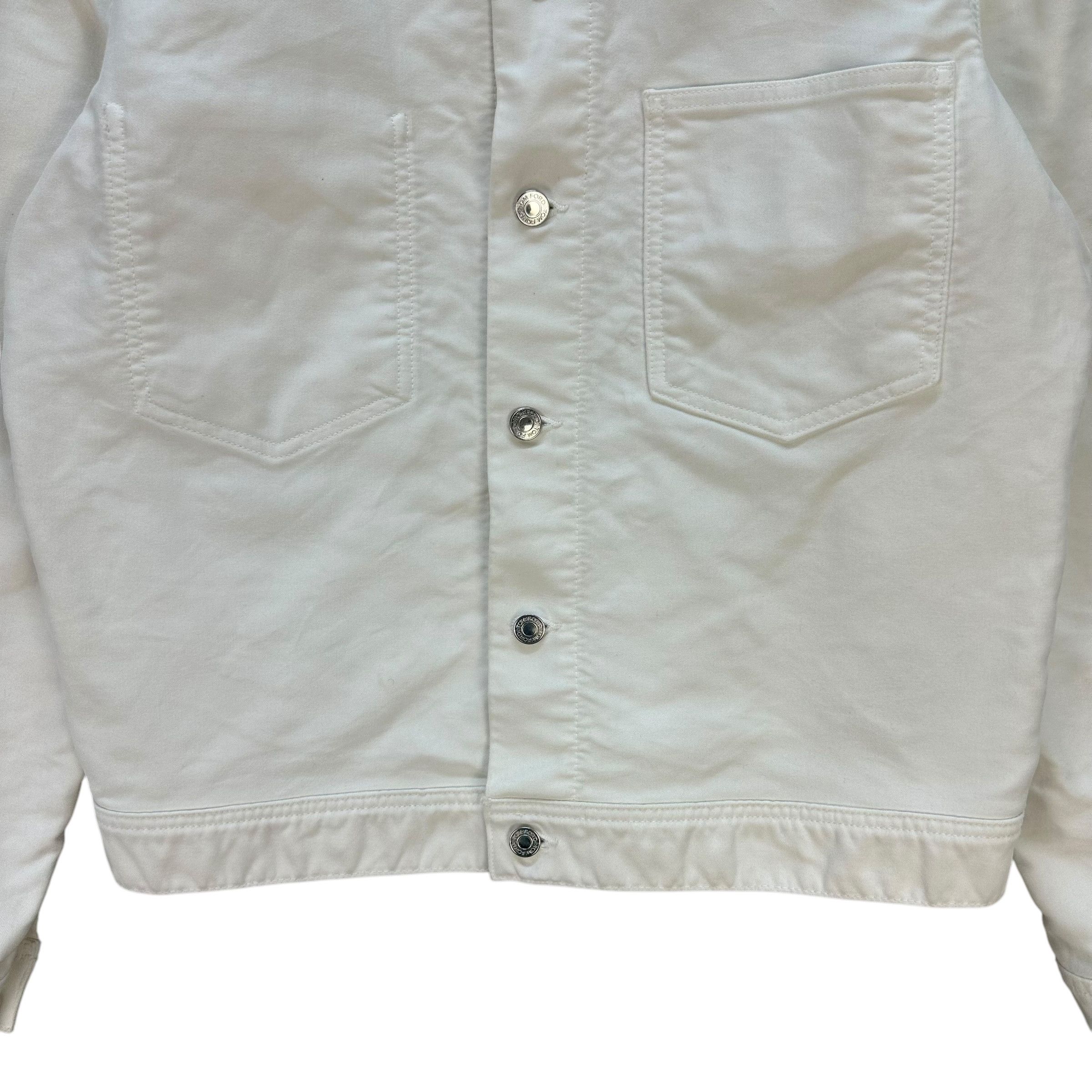 Tom Ford TOM FORD Made in Usa Slim Fit White Denim Jacket #A80-1938 Size US L / EU 52-54 / 3 - 4 Thumbnail
