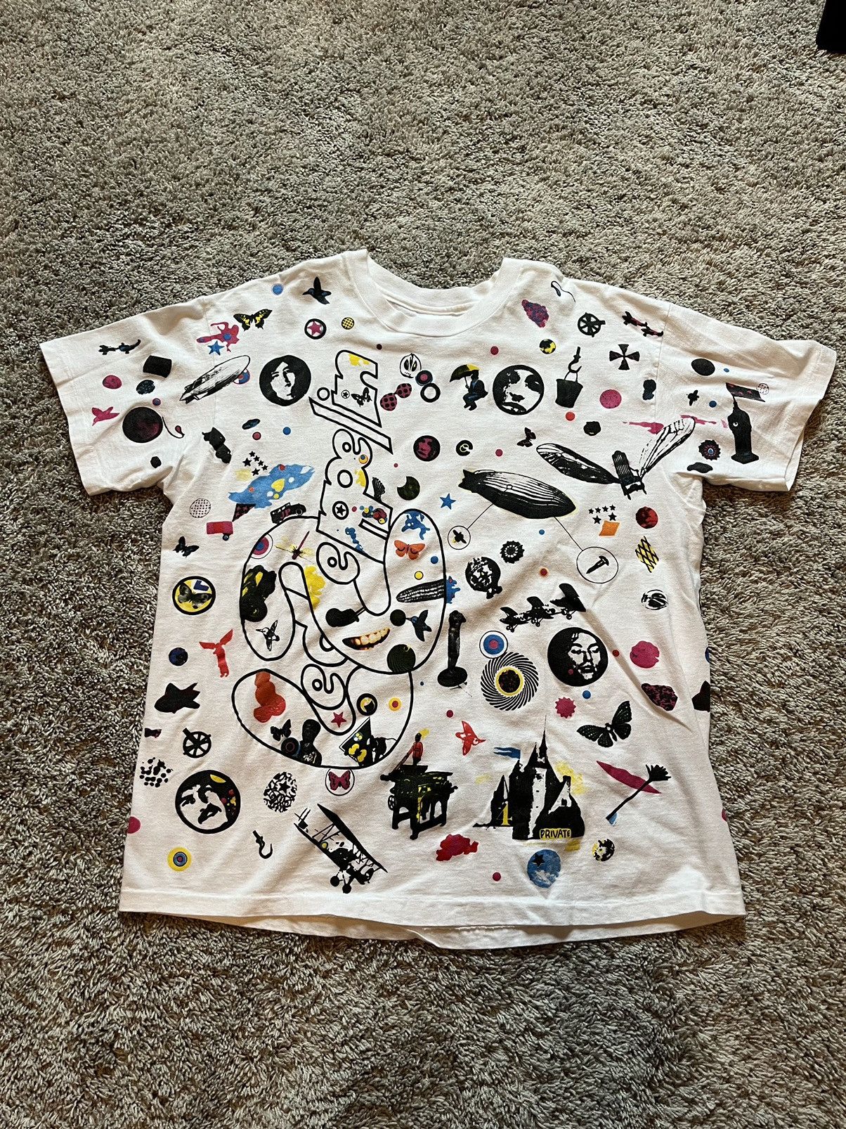 image of Band Tees x Vintage Led Zeppelin 3 Iii Aop T Shirt 1992 90's Size XL VTG in White, Men's