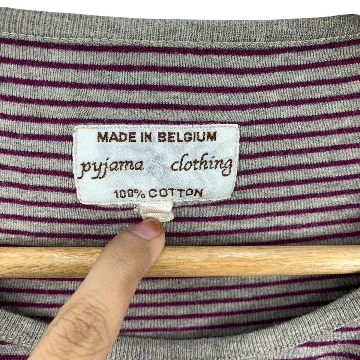 Vintage Vintage PYJAMA CLOTHING Made In Belgium Natural Dye Striped Size M / US 6-8 / IT 42-44 - 7 Thumbnail