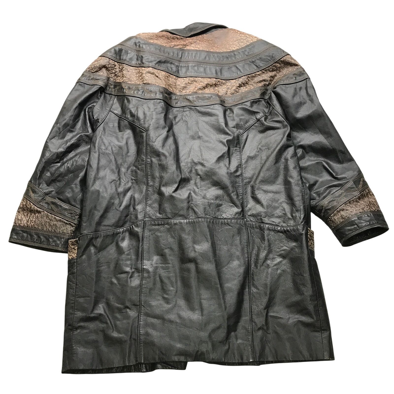 Other Vintage 90s Avanti Leather Long Coat Womens Large Black Size L / US 10 / IT 46 - 4 Thumbnail