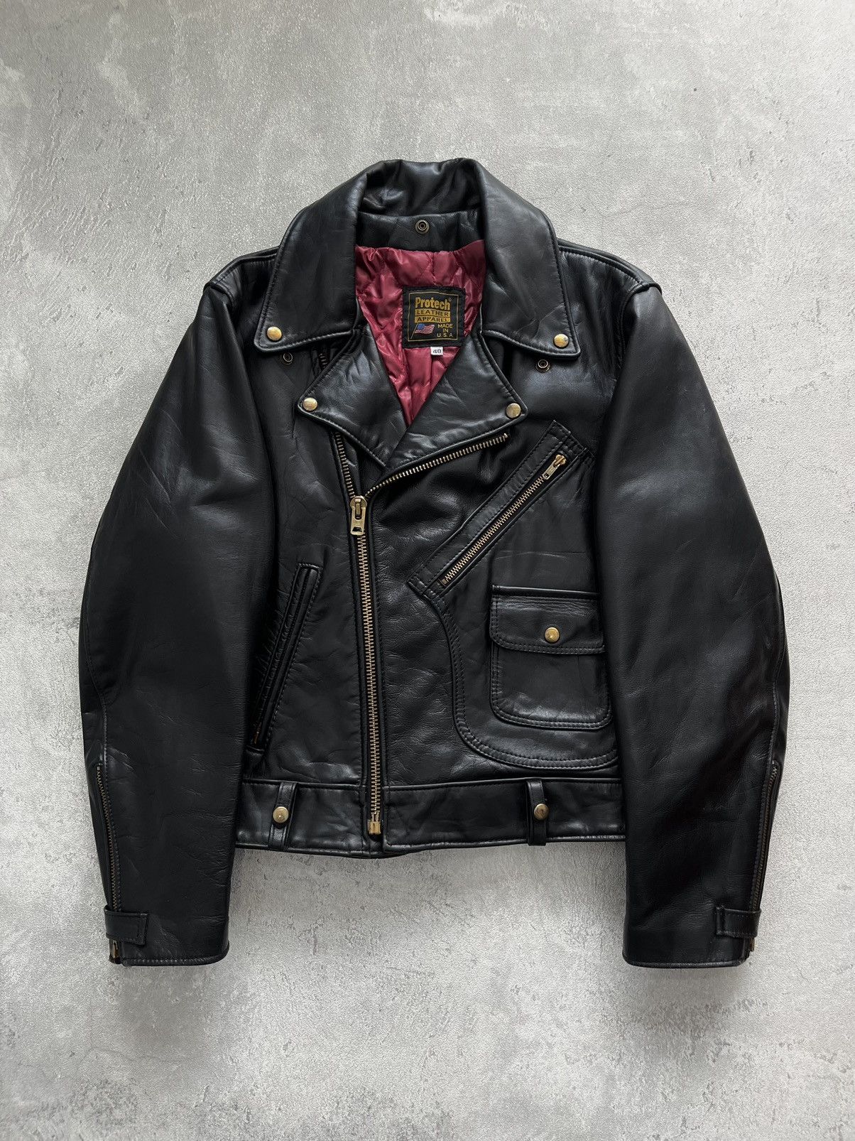 Other Vintage Protech Leather Apparel Bikers Leather Jacket Size US XL / EU 56 / 4 - 1 Thumbnail