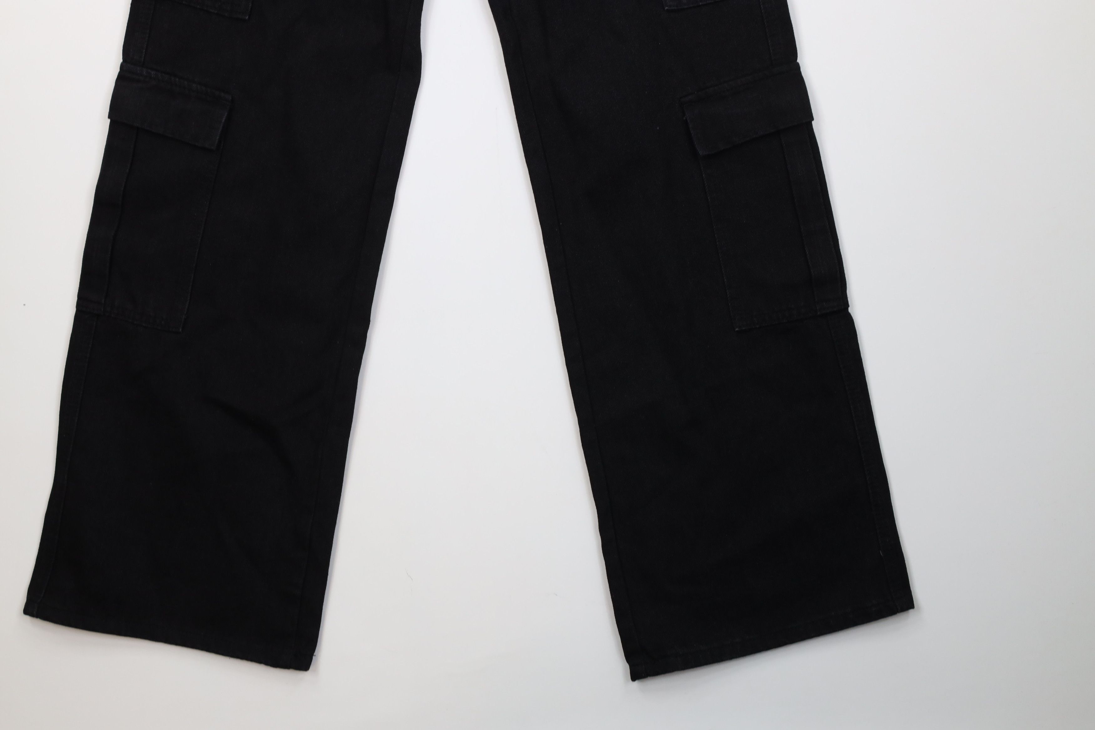 Vintage Vintage 90s Y2K Streetwear Wide Leg Cargo Jeans Black Size 26" / US 2 / IT 38 - 5 Thumbnail