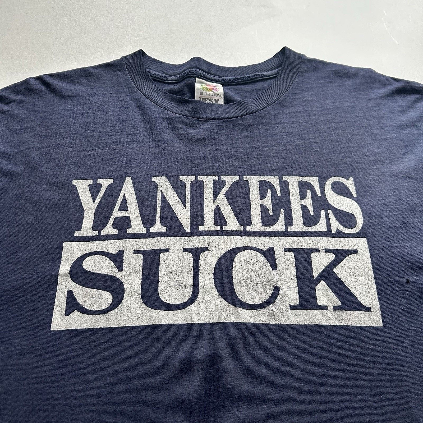 Fruit Of The Loom Vintage Yankees Suck T-Shirt XL Fruit Of The Loom Y2K MLB Size US XL / EU 56 / 4 - 2 Thumbnail