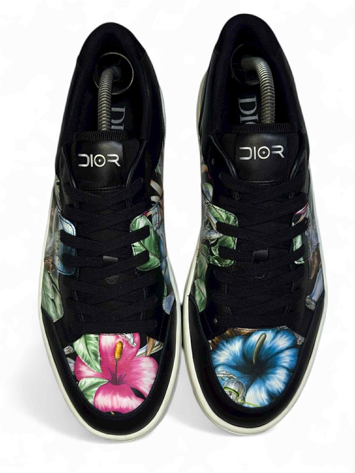 Dior Dior B02 Sorayama Black Hawaii Leather Low Trainers Men's Size US 10 / EU 43 - 2 Thumbnail