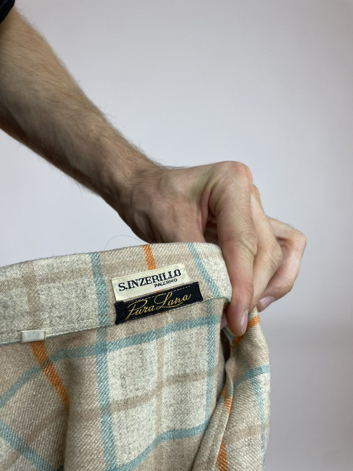 Vintage S. INZERILLO PALERMO Wool Vintage plaid shirt long sleeve Size US M / EU 48-50 / 2 - 10 Thumbnail