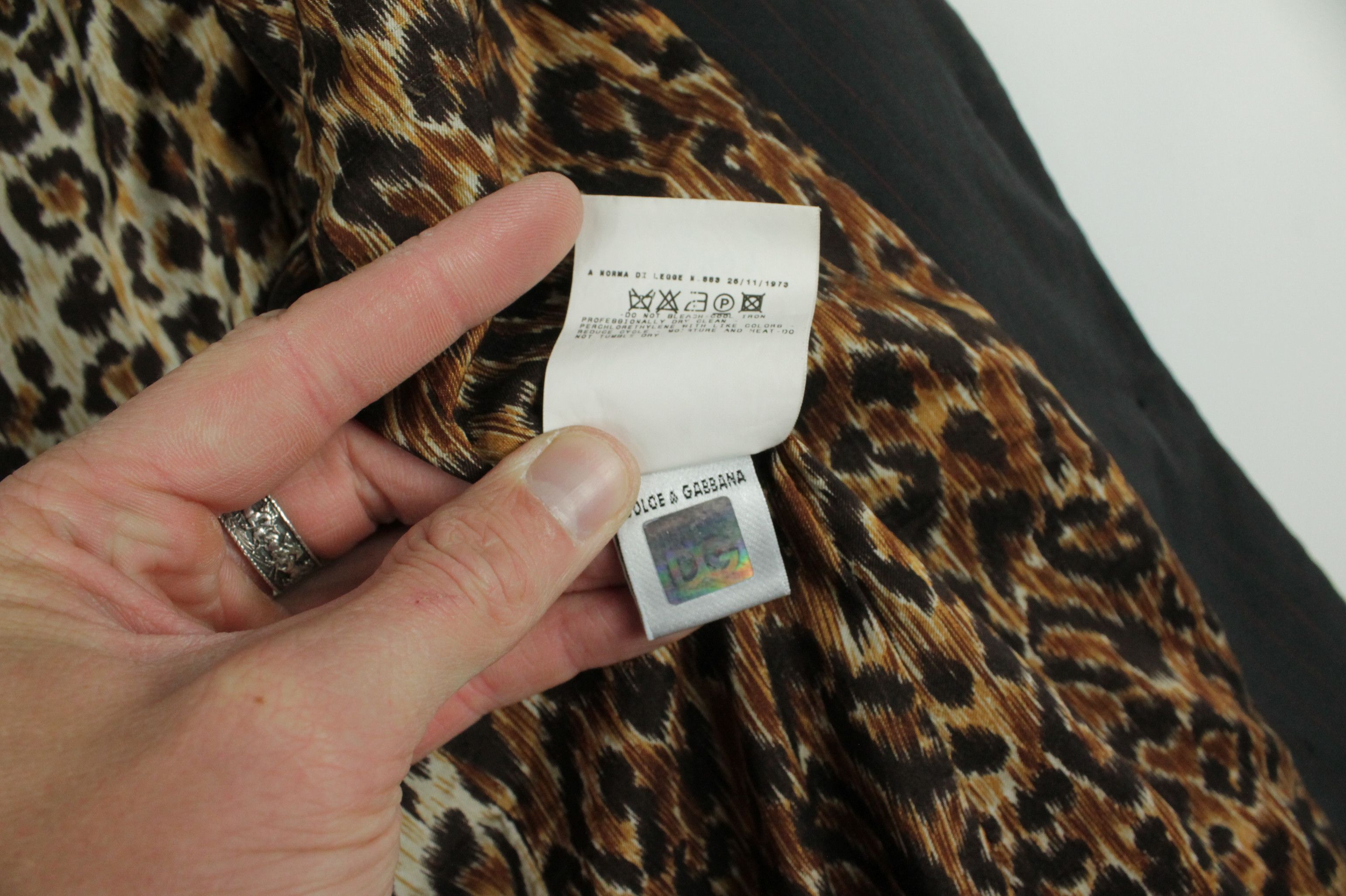 Dolce & Gabbana Dolce & Gabbana Slim Fit Pinstripe Blazer Leopard Lining Size M / US 6-8 / IT 42-44 - 11 Thumbnail
