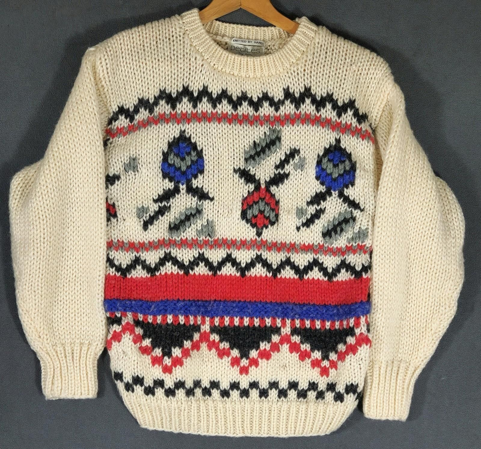 The Unbranded Brand Vintage Petites, Hand Knit Sweater (Women’s Petite) Size M / US 6-8 / IT 42-44 - 1 Thumbnail