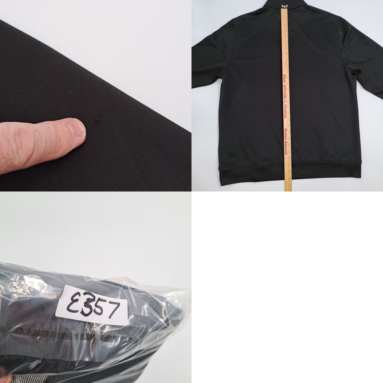 Vintage Hickey Freeman Quarter Zip Pullover Mens L Black Polyester Spandex Stretch Mock Neck Zipper Logo Breathable Lightweight Casual Activewear Golf Travel Size US L / EU 52-54 / 3 - 8 Thumbnail