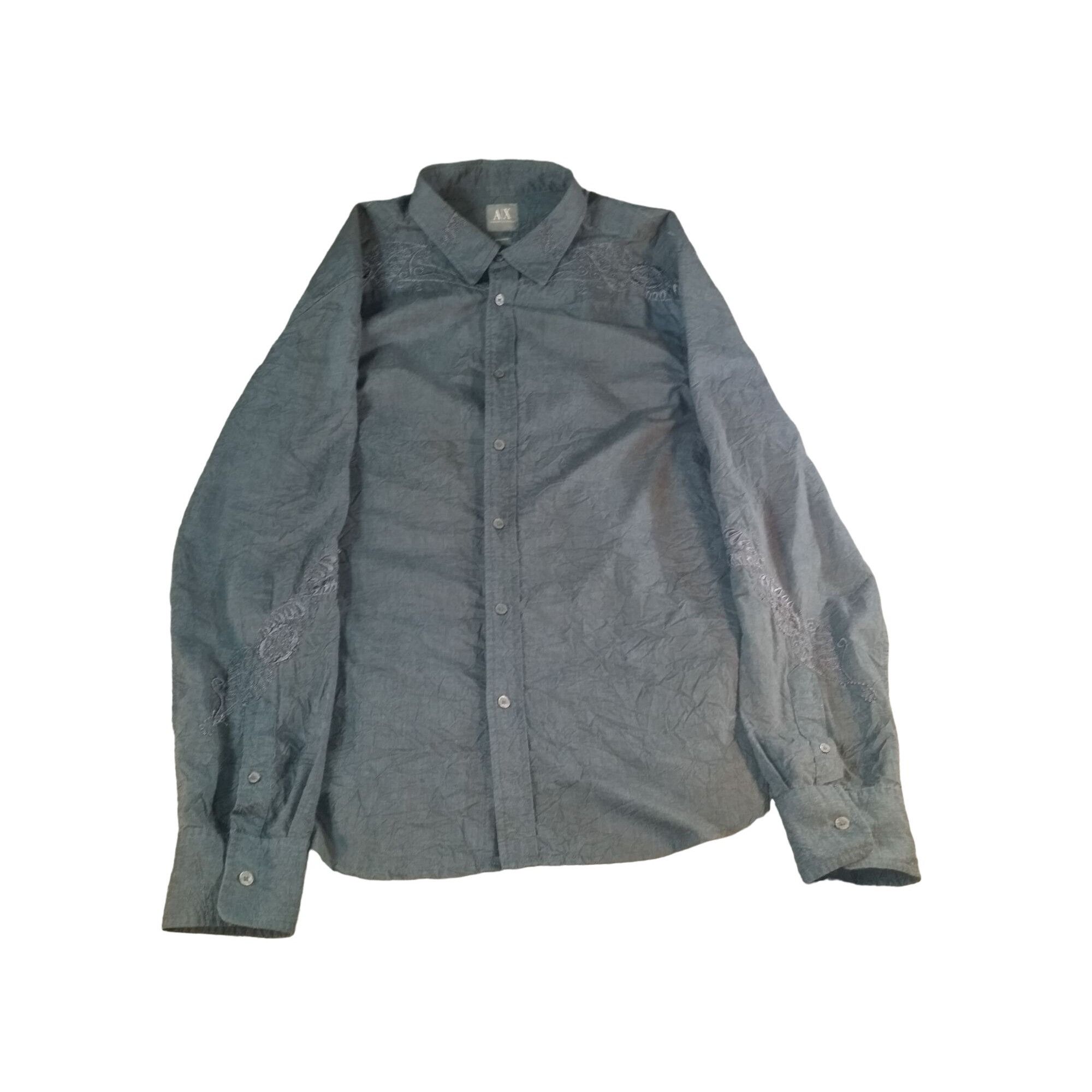 Armani Exchange Armani Exchange Button Up Shirt Men Sz L Blue Embroidered Mo Size US L / EU 52-54 / 3 - 1 Thumbnail