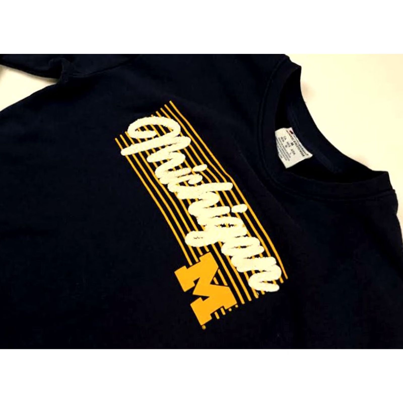 Champion VINTAGE Champion Michigan Wolverines Stitched Blue Medium Sweatshirt Crew Neck Long Sleeve Women Pullover Football Size M / US 6-8 / IT 42-44 - 3 Thumbnail