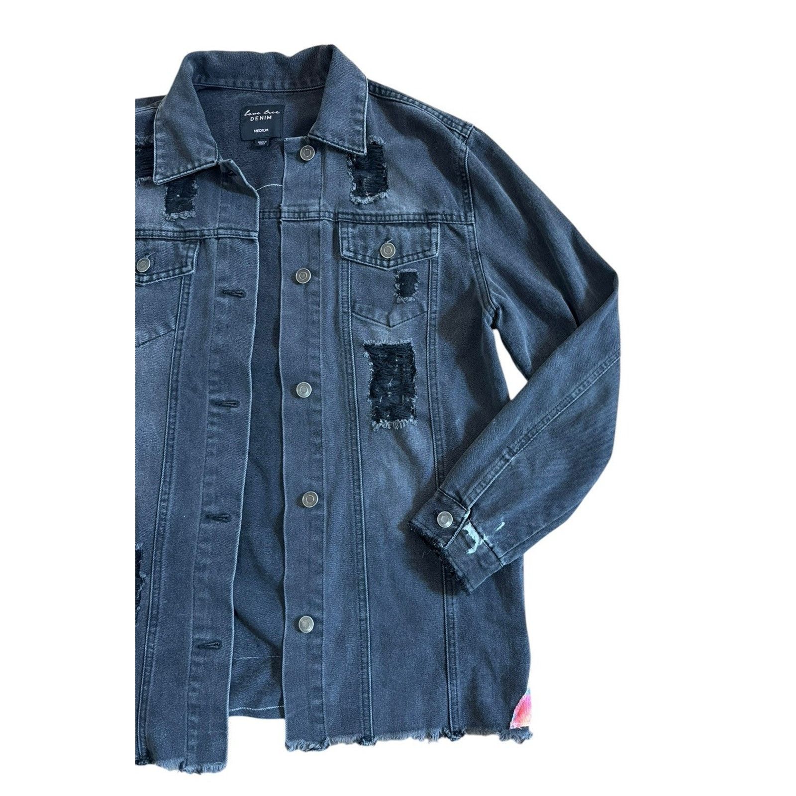 Other MILEY CYRUS Bangerz Upcycled Retro Distressed Denim Jacket M Size M / US 6-8 / IT 42-44 - 7 Thumbnail