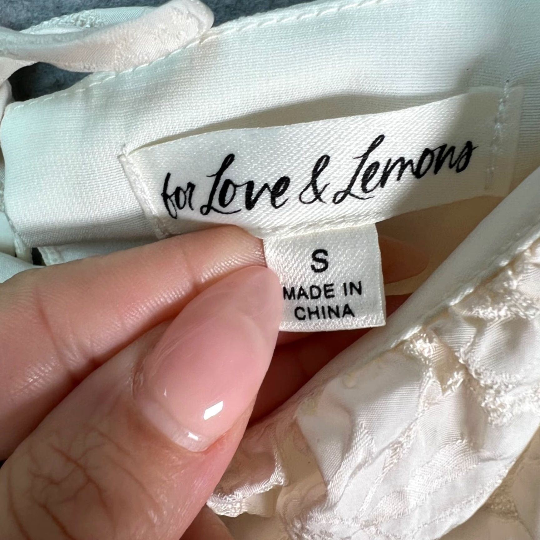 For Love & Lemons For Love & Lemons Blouse Womens Small Cream Puff Sleeve Crop Top Lace Design Size S / US 4 / IT 40 - 3 Thumbnail