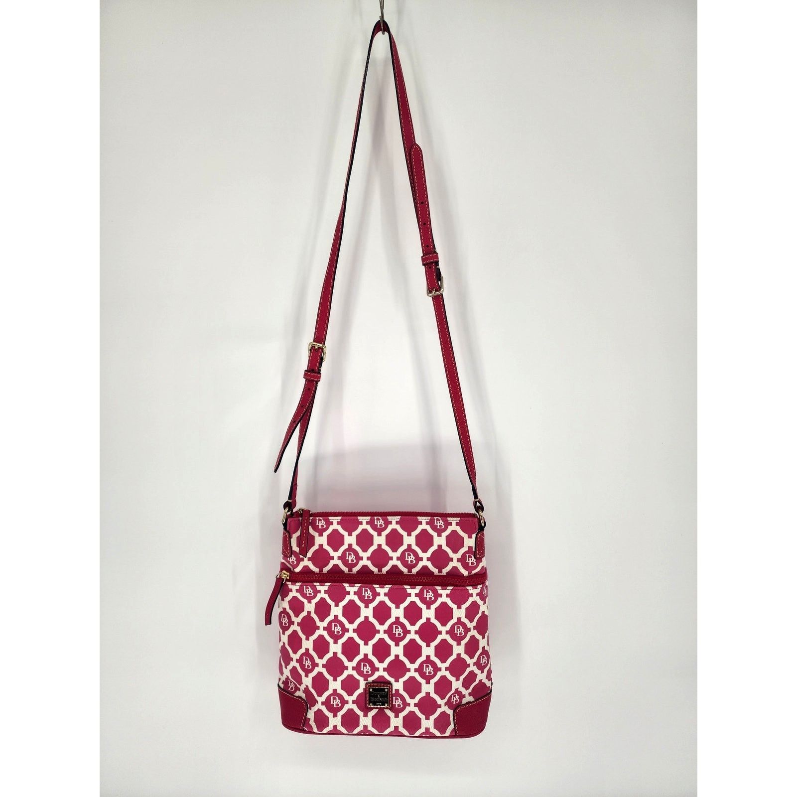 Dooney & Bourke Dooney & Bourke Pink & White Geo Print Canvas Crossbody Size ONE SIZE - 2 Thumbnail