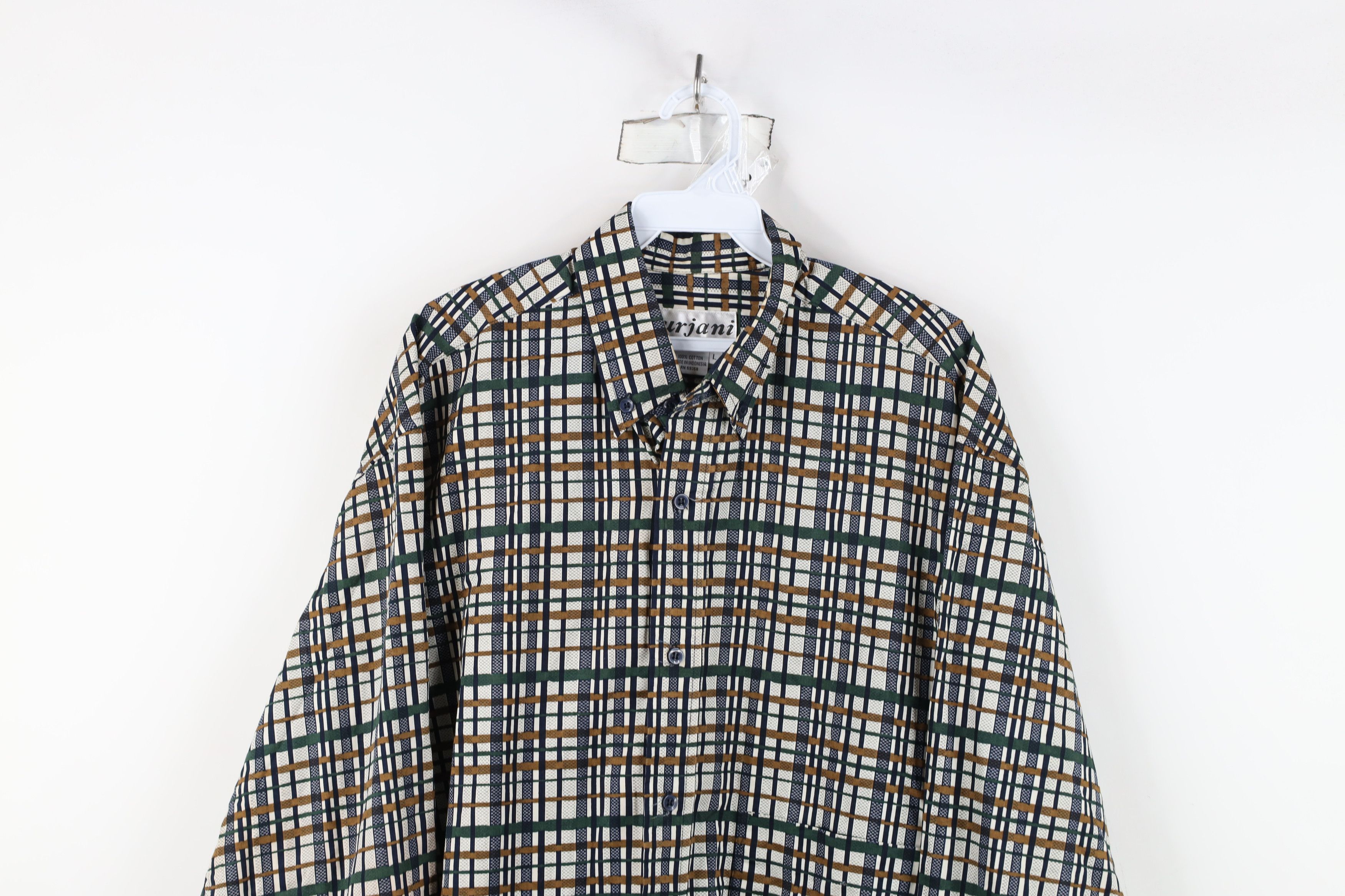Vintage Vintage 90s Streetwear Collared Button Down Shirt Plaid Size US L / EU 52-54 / 3 - 2 Thumbnail