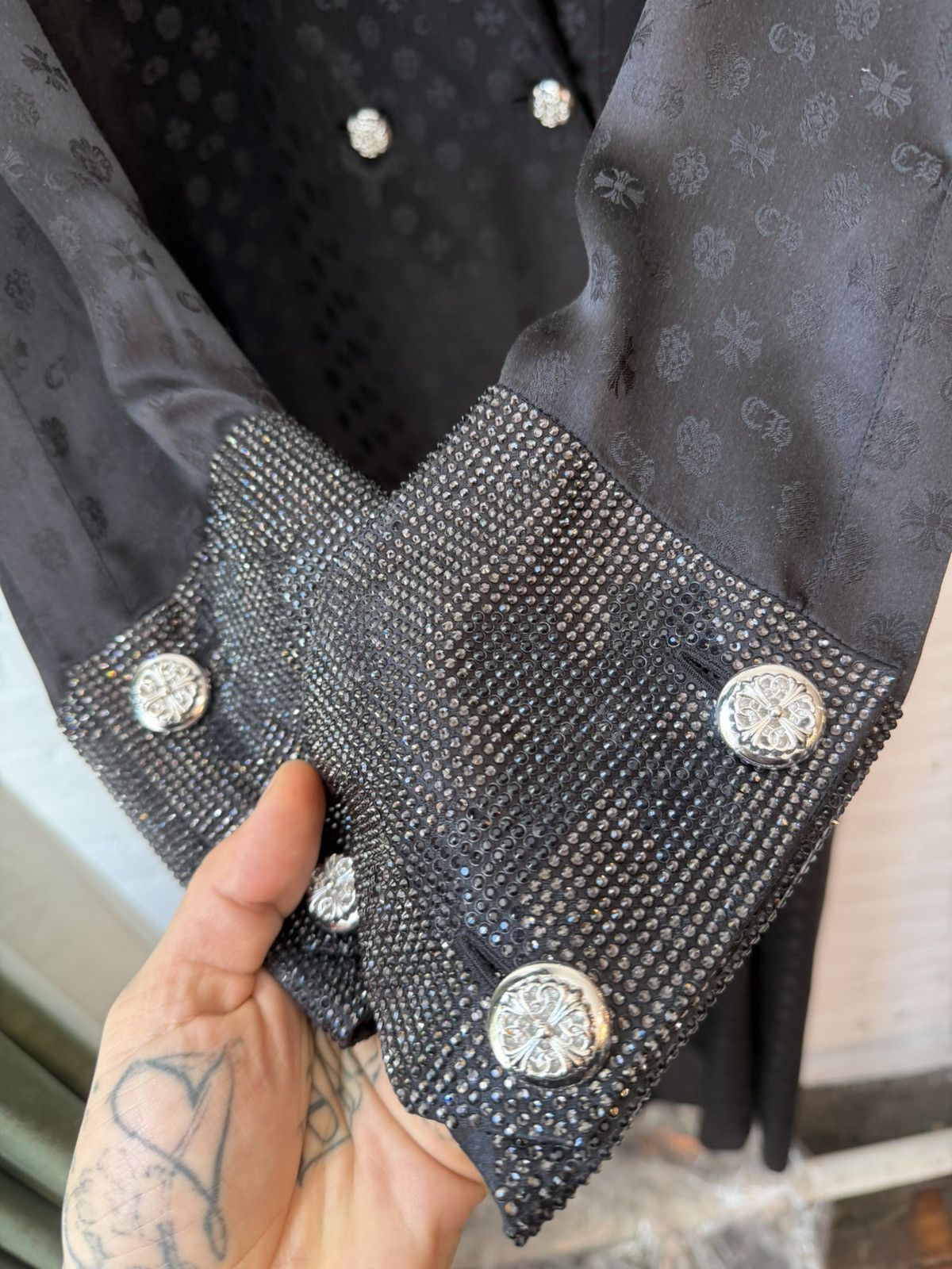 Chrome Hearts Chrome Hearts COUTURE MADE FRANCE SILK CRYSTAL JACKET Size US L / EU 52-54 / 3 - 9 Thumbnail