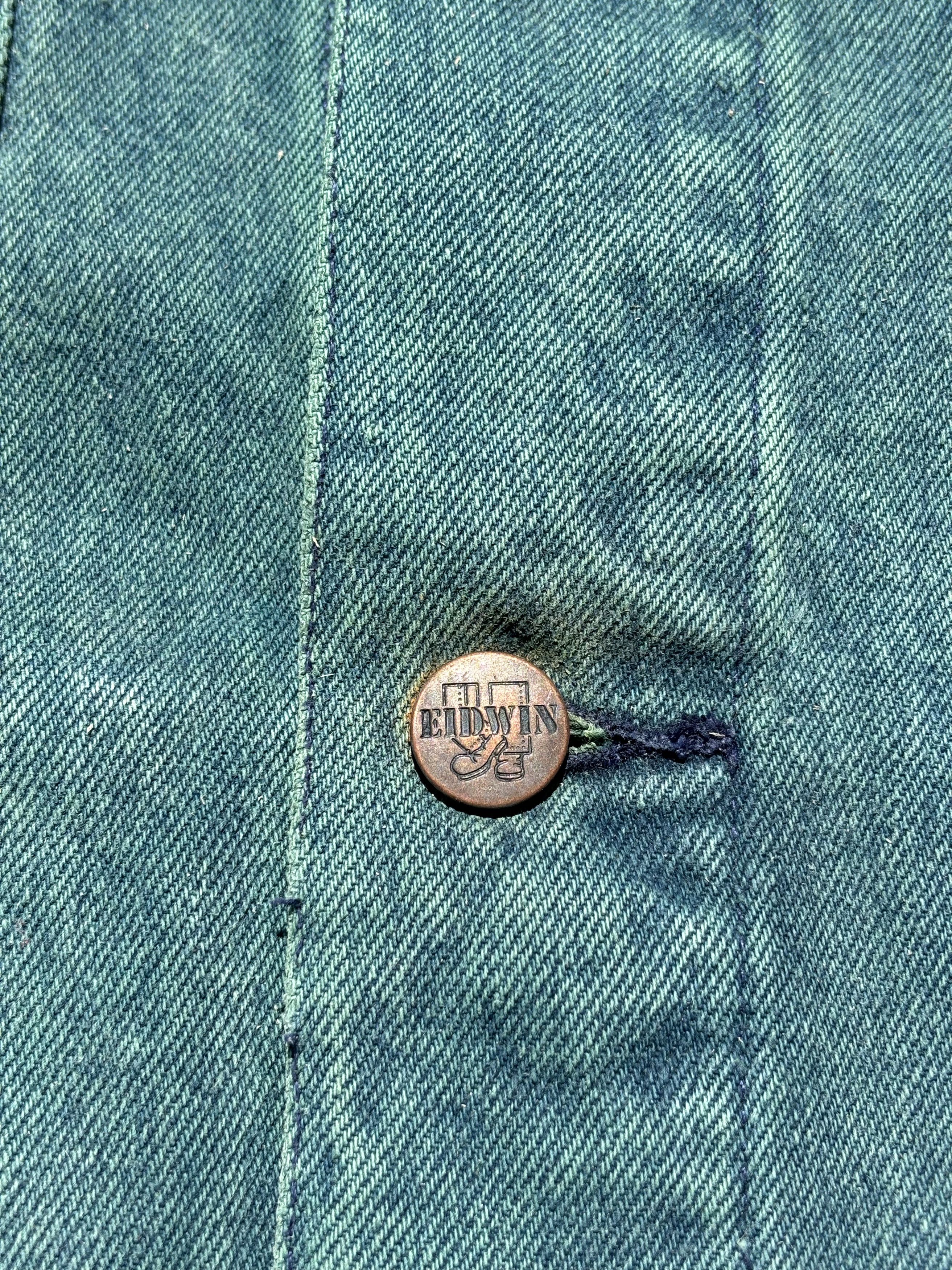 Edwin × Japanese Brand Vintage Rare Edwin Green Denim Jacket Size US XL / EU 56 / 4 - 8 Thumbnail